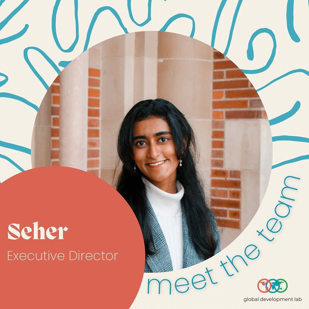 ⭐️ITS THAT TIME OF YEAR⭐️ 

🌎Meet our AMAZING global development lab executive board🌎

Meet our Executive Director - Seher Alvi 

&ldquo;Hi, my name is Seher! I'm a fourth year Global Studies major with minors in Statistics and International Migrat