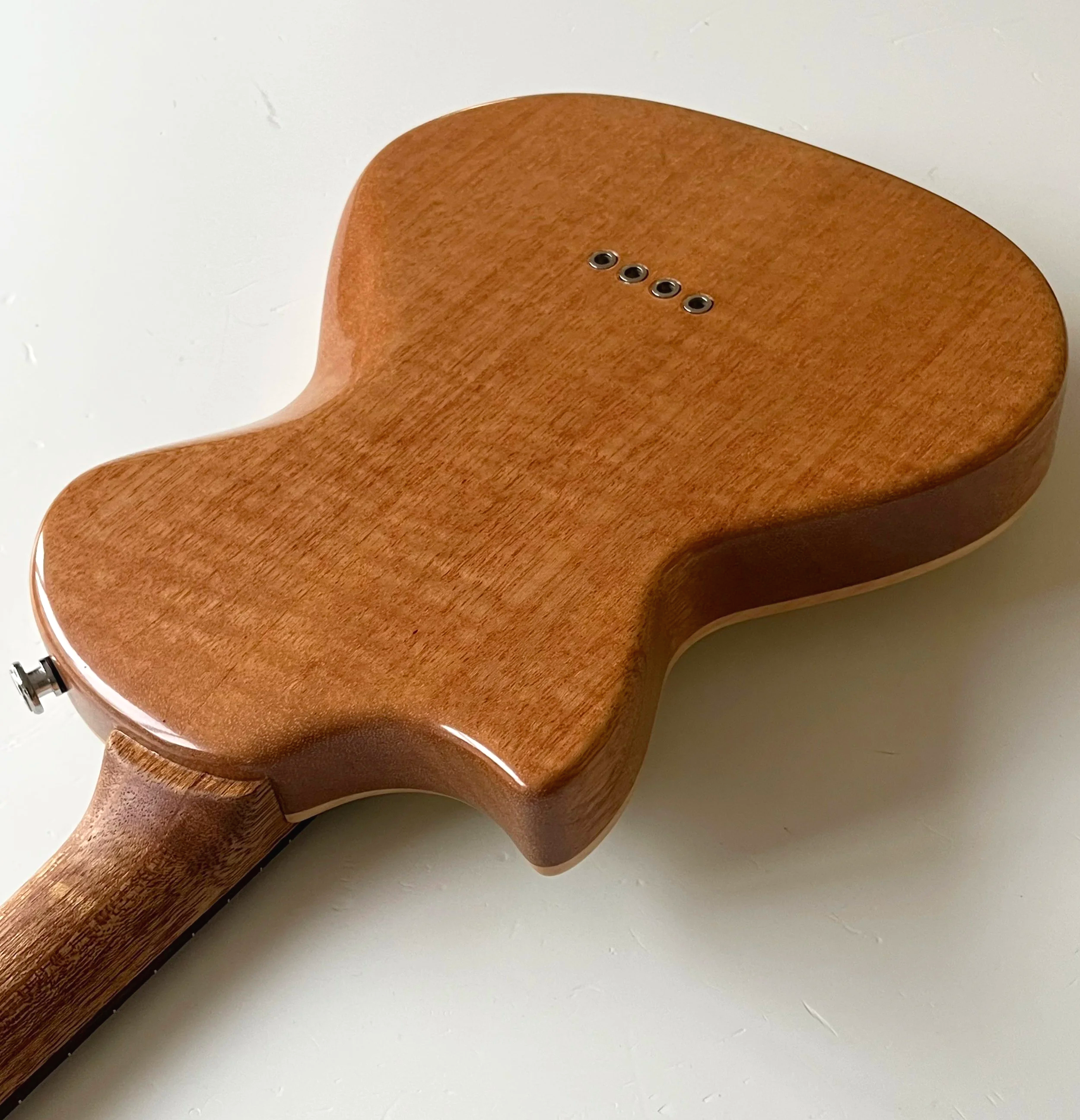 Lightly Flamed Mahogany Tenor Solid Body Electric Uke Back