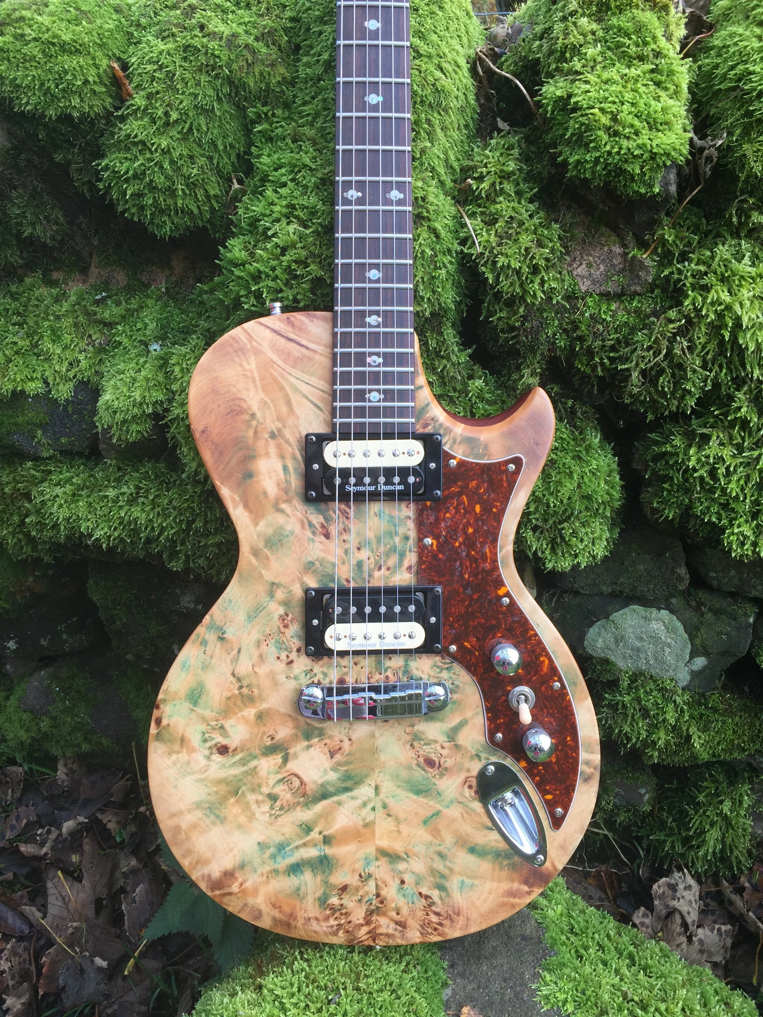 Prophet II Plus Electric Guitar. Burr Poplar Faced Vintage Mahogany Body. Seymour Duncan Pickups. Pre Owned