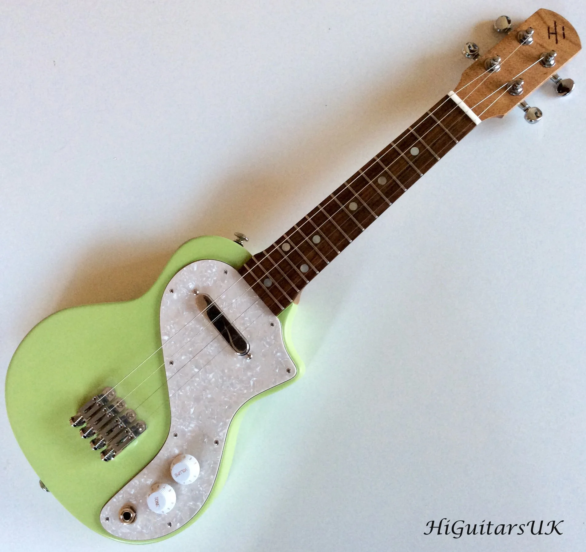 Solid body electric concert ukulele full view - HiGuitarsUK