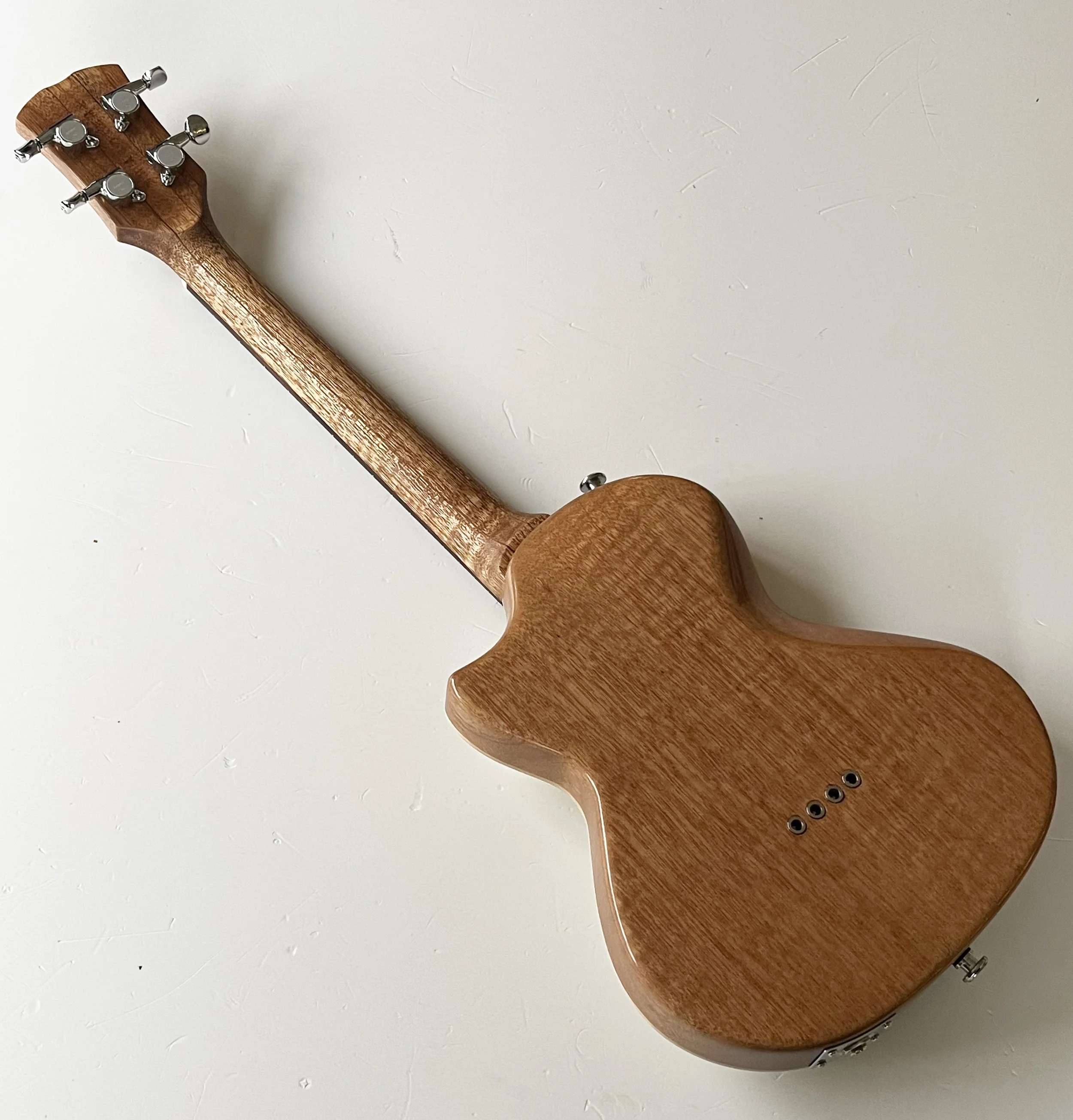 Lightly Flamed Mahogany Tenor Electric Uke Neck And Body