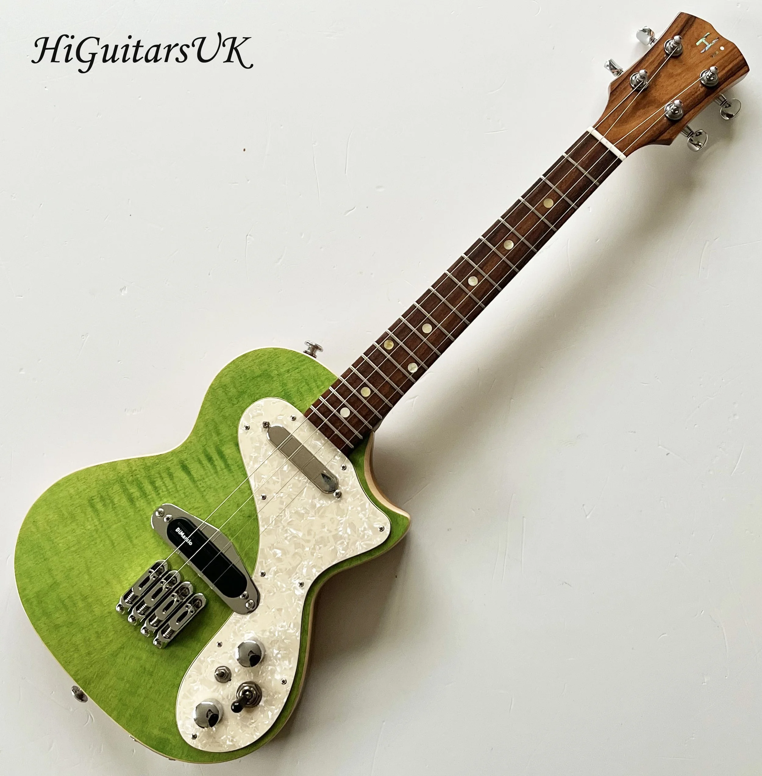 HiGuitarsUK Vibrant Green Tenor Electric Ukulele