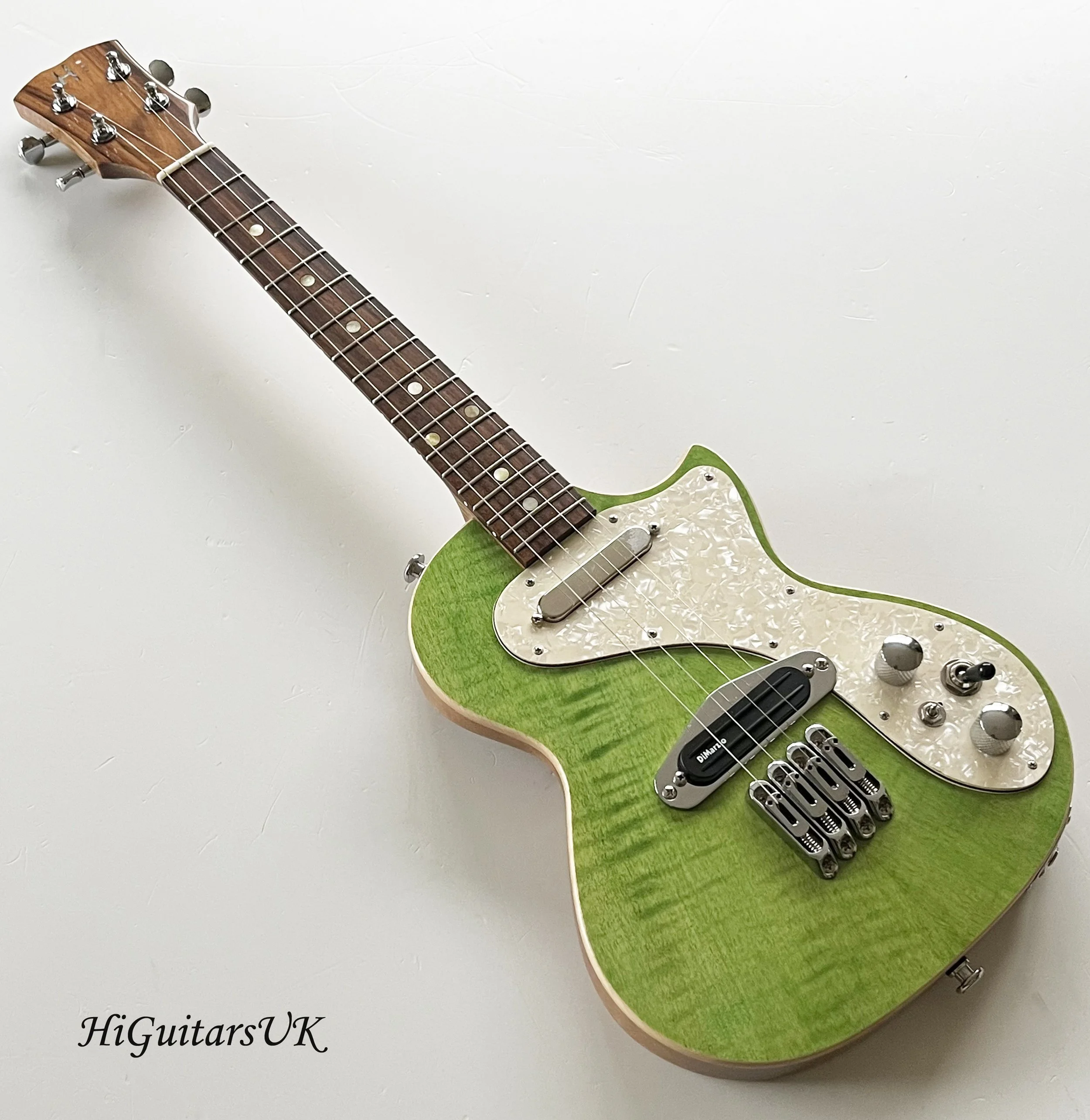 High Quality Green Tenor Solid Body Electric Ukulele By HiGuitarsUKle