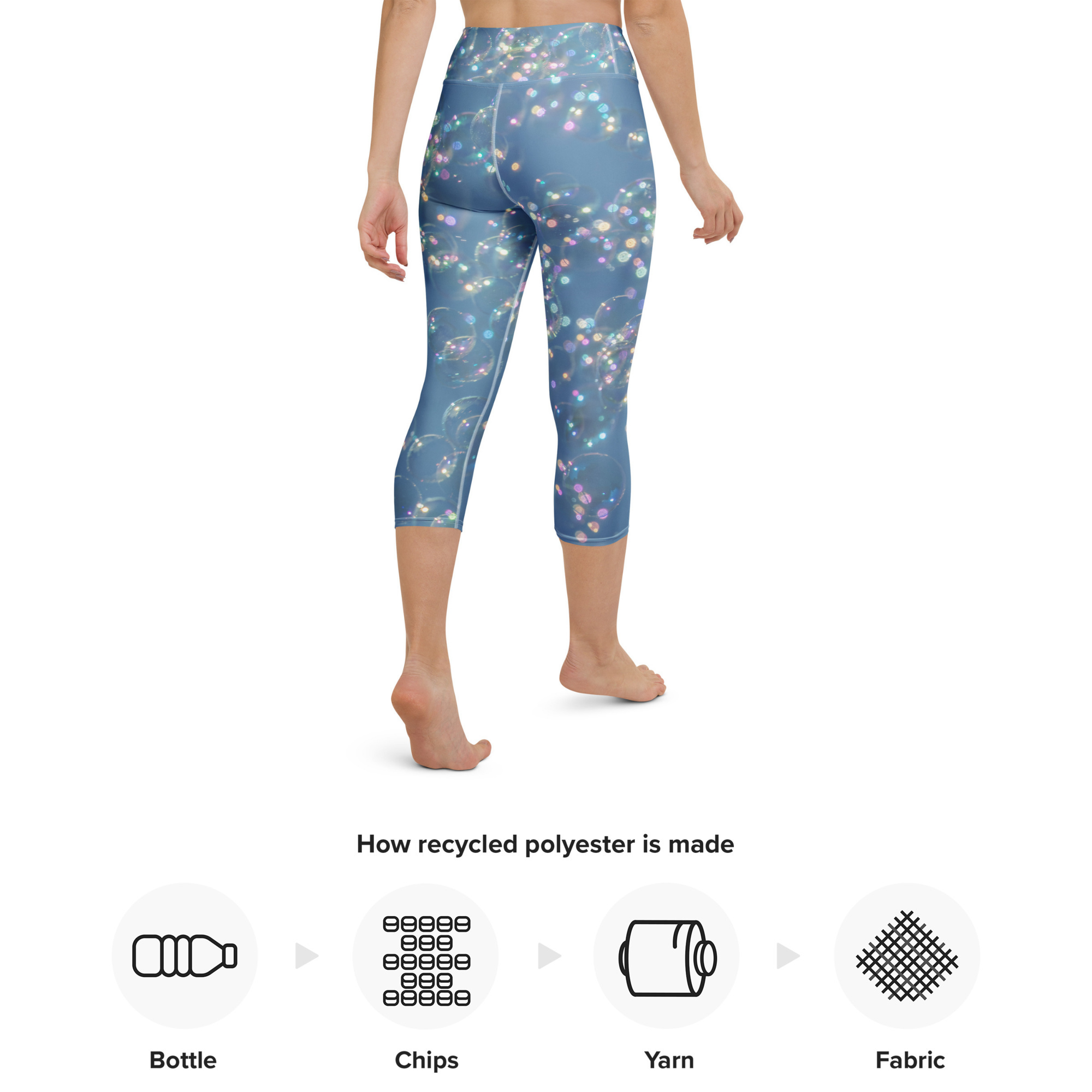 Blue Bubbles Recycled Capris