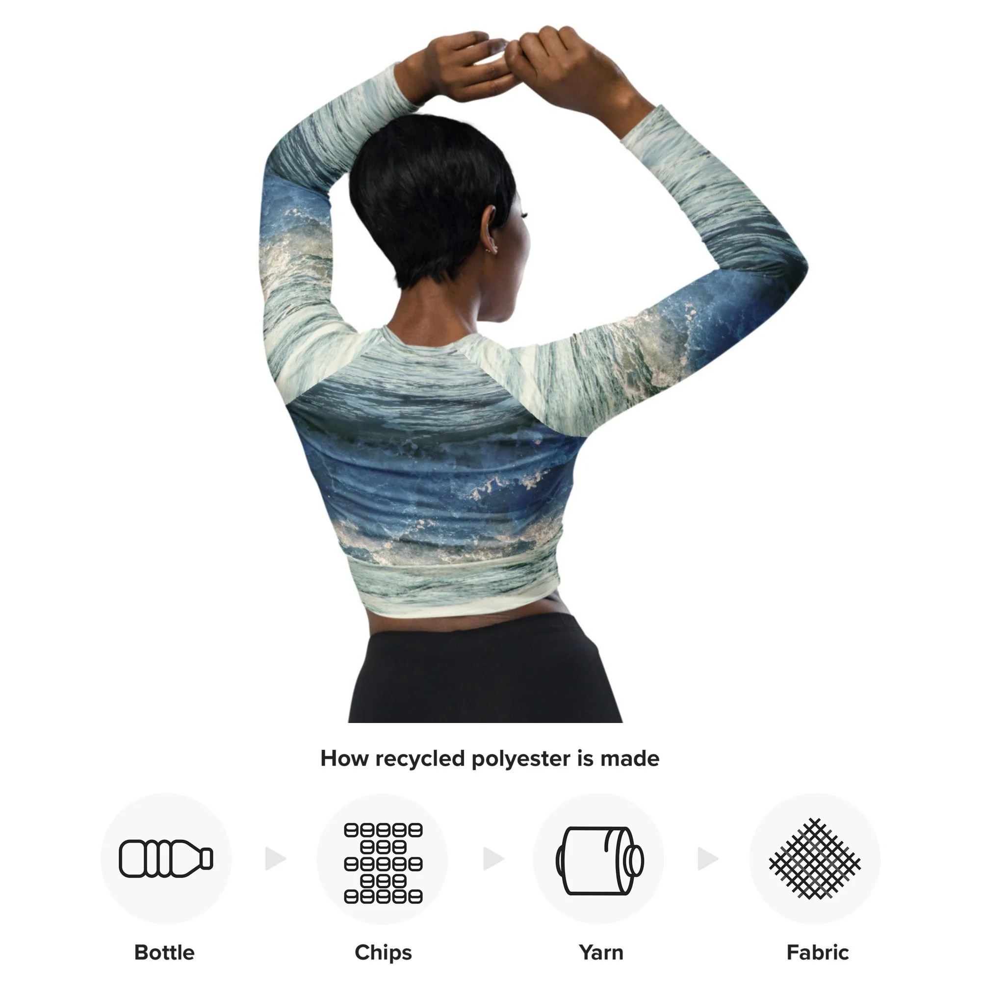 Riviera Maya Recycled Long-Sleeve Crop Top