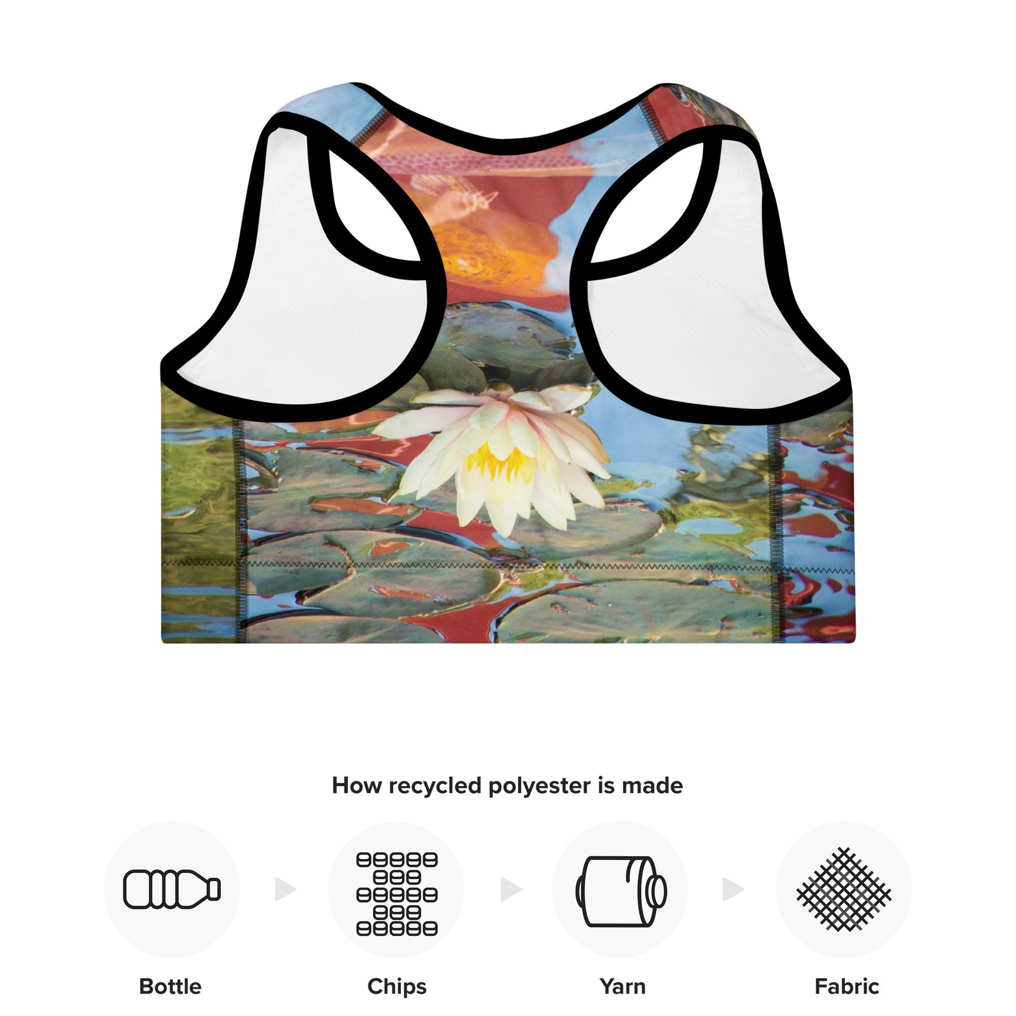 Painted Lotus Recycled Trimmed Sports Bra