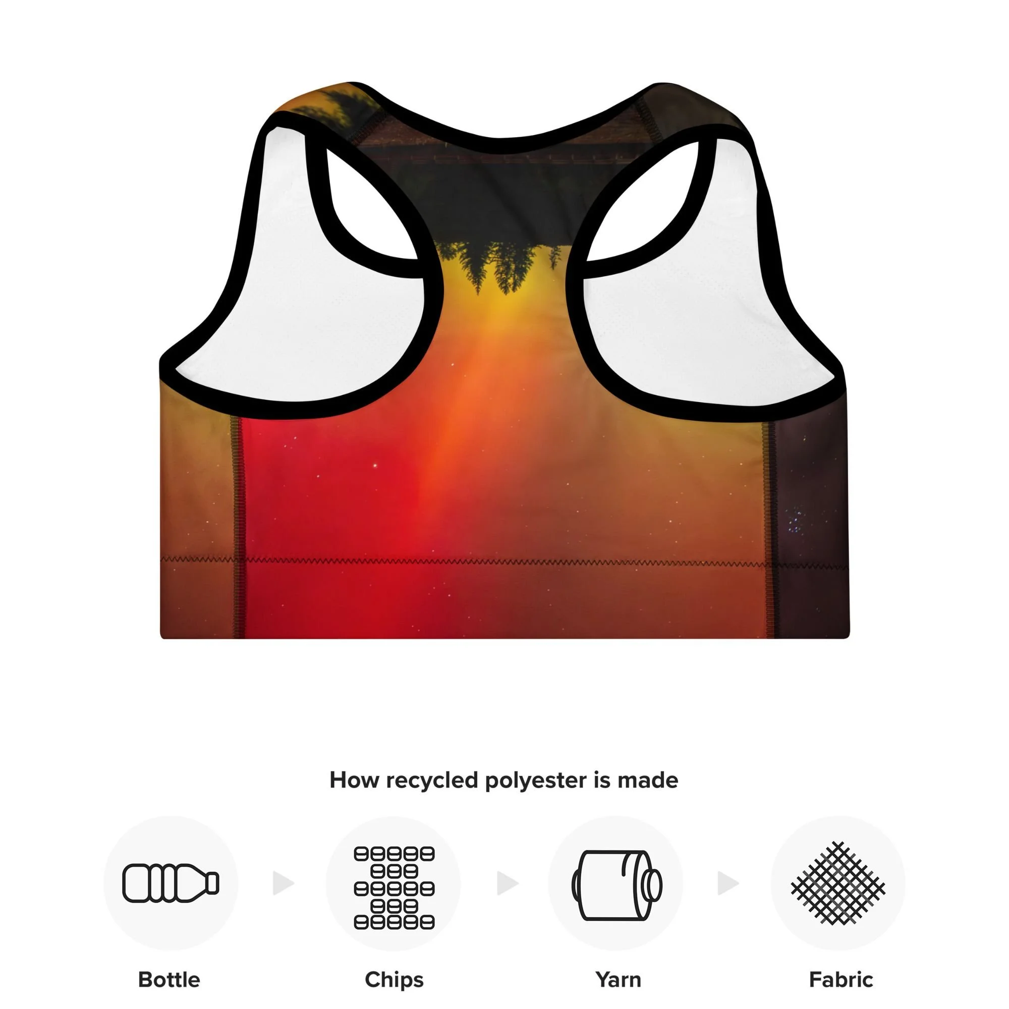 Lady Aurora in Red Recycled Trimmed Sports Bra