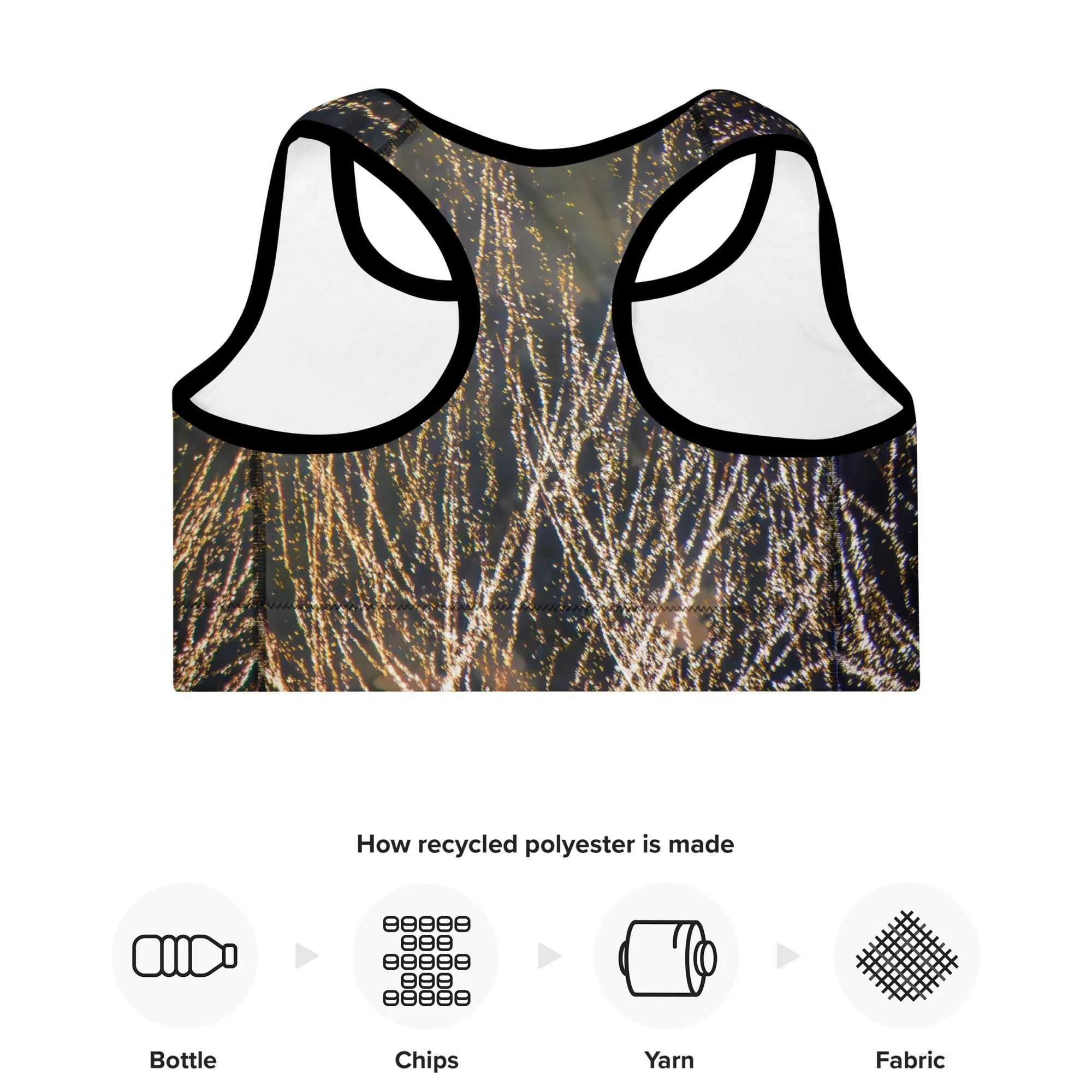 Fireworks Smoke Show Recycled Trimmed Sports Bra