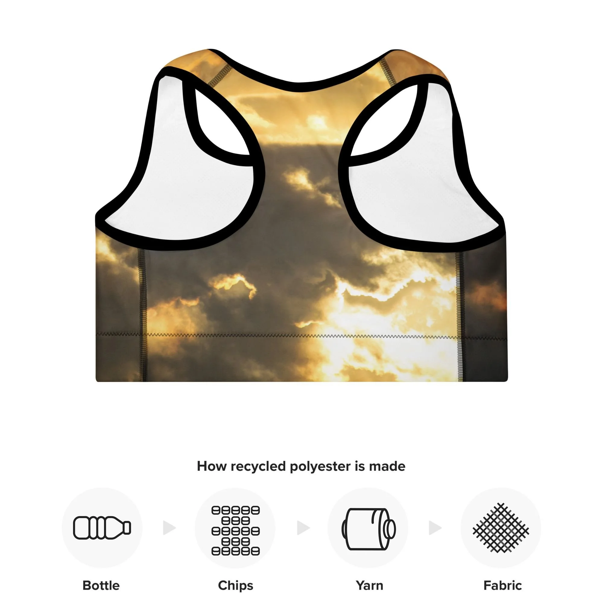 Stormy Sunrise Recycled Trimmed Sports Bra
