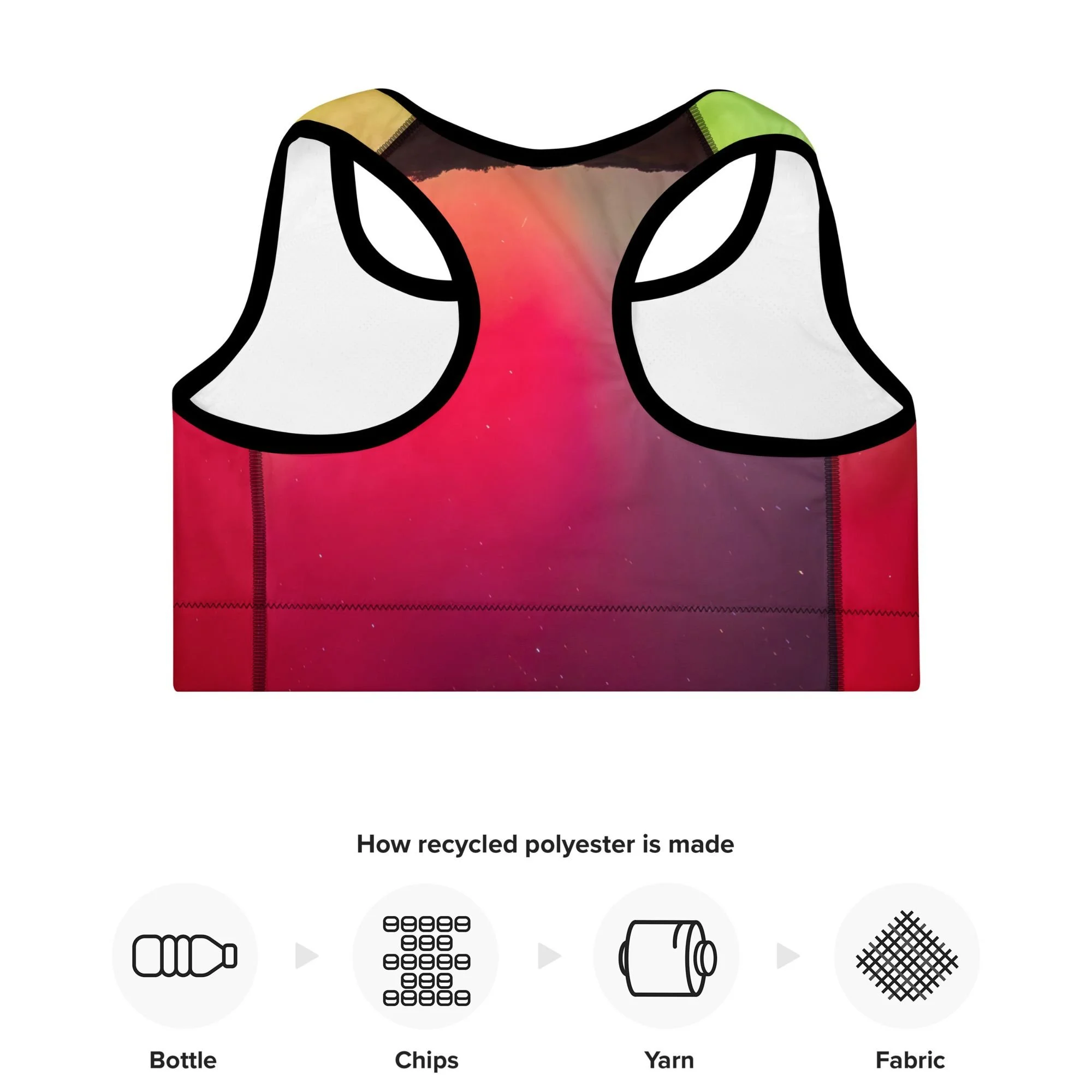 Neon Northern Lights Recycled Trimmed Sports Bra