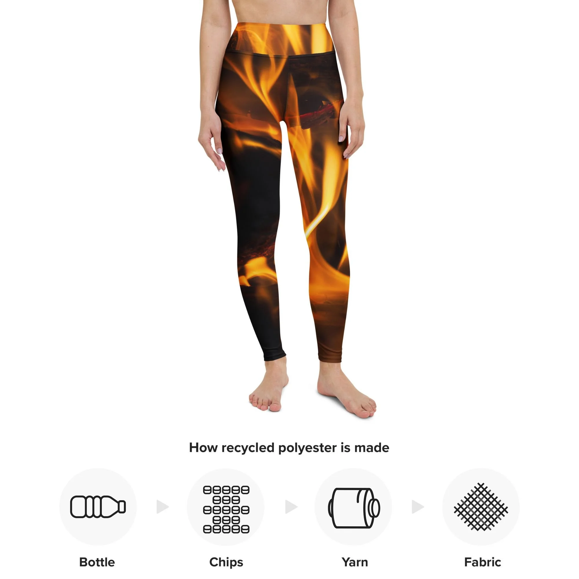 Dancing Flames Recycled Yoga Leggings