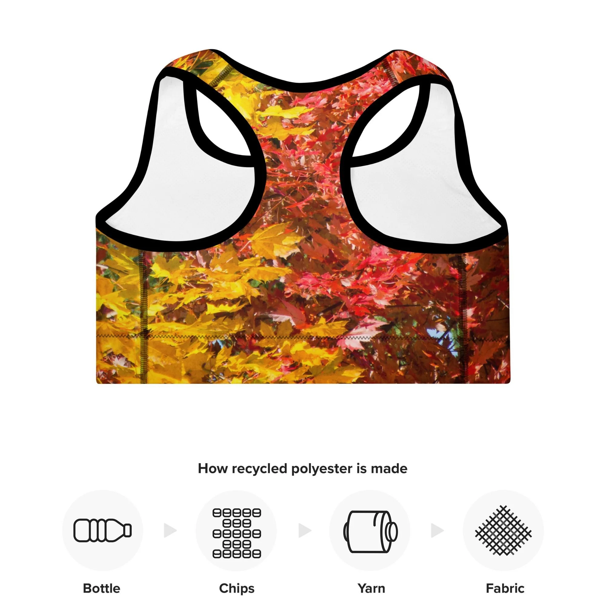 Fiery Fall Recycled Trimmed Sports Bra