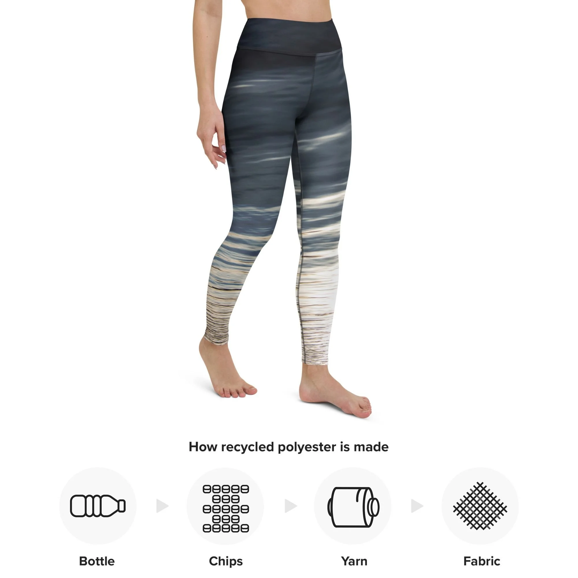 Blue Silver Recycled Yoga Leggings