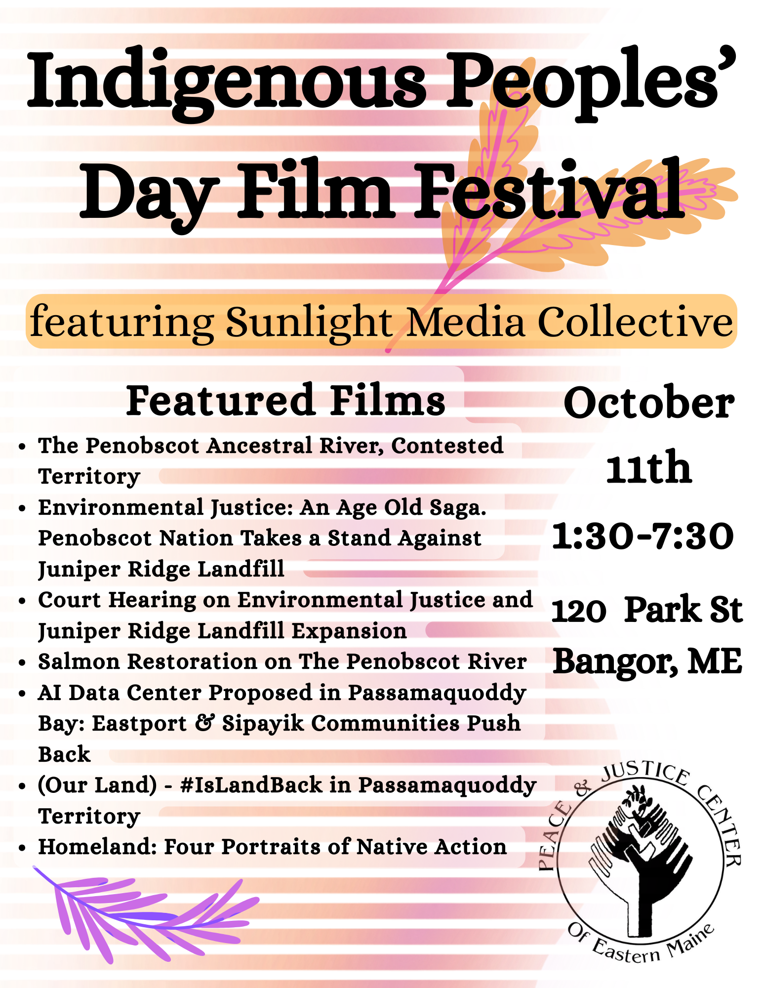 Indigenous Peoples' Day Film Festival October 11th 2026