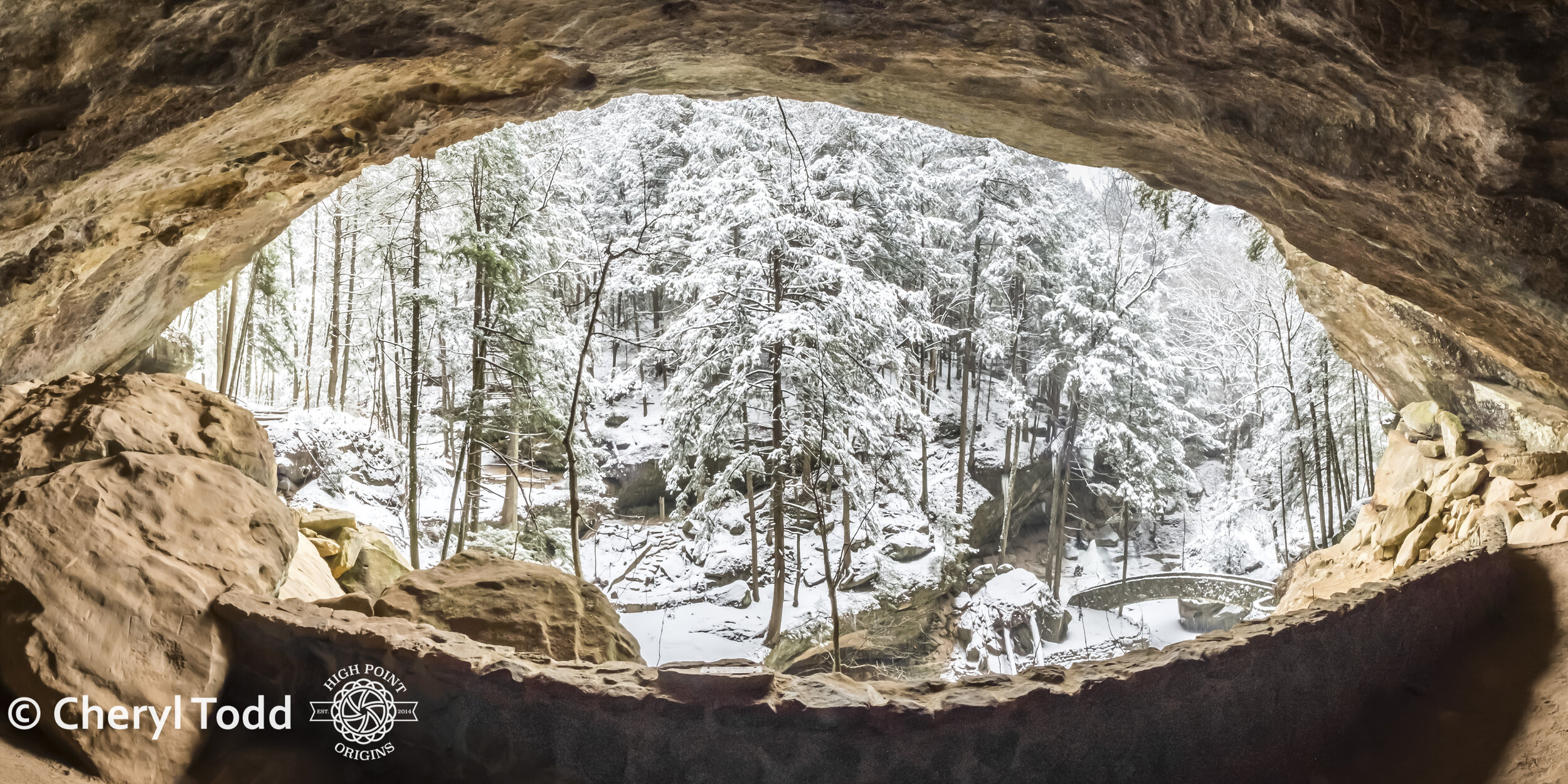 Winter View from Old Man's Cave - 15x30 Panorama
