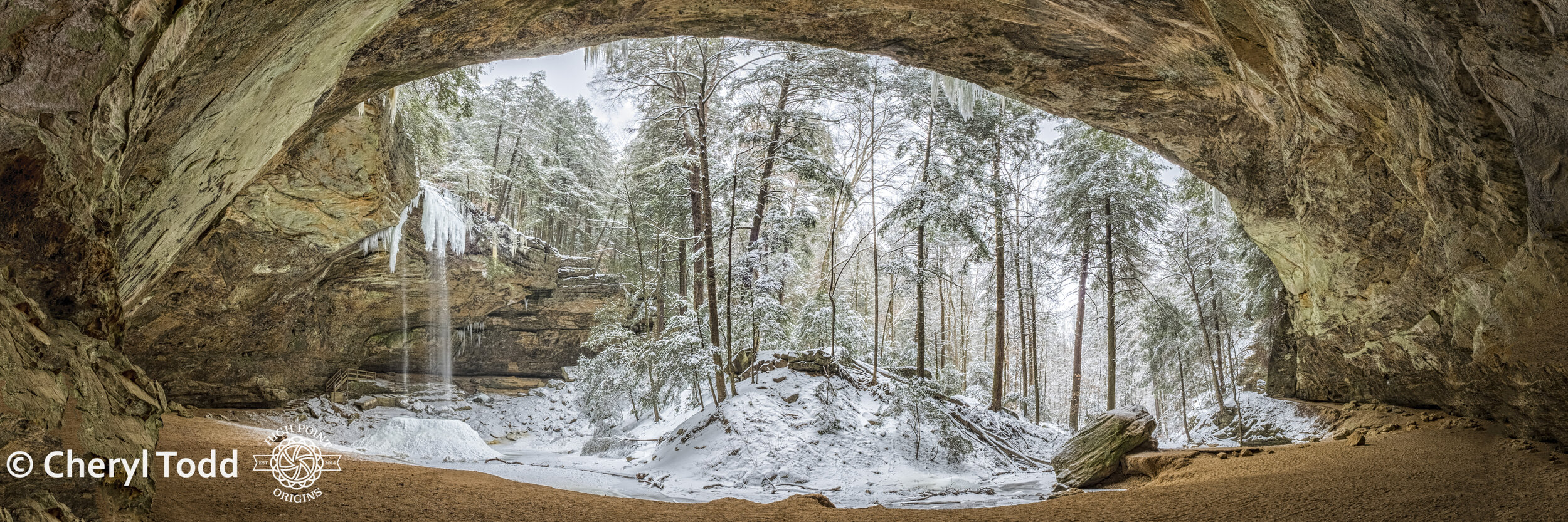 Ash Cave Winter View - 10x30 Panorama
