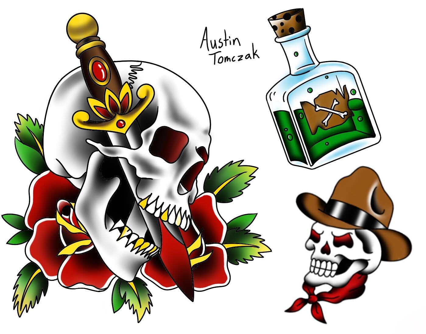 More designs I drew up! Available to be tattooed!
#tattooflash