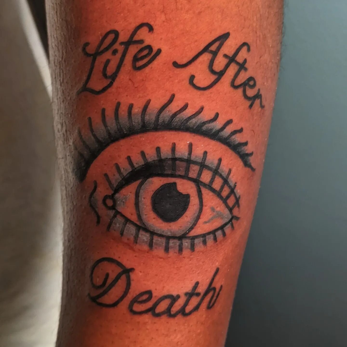 Added some words to this eye from my flash for Josh.  Thanks for getting tattooed!