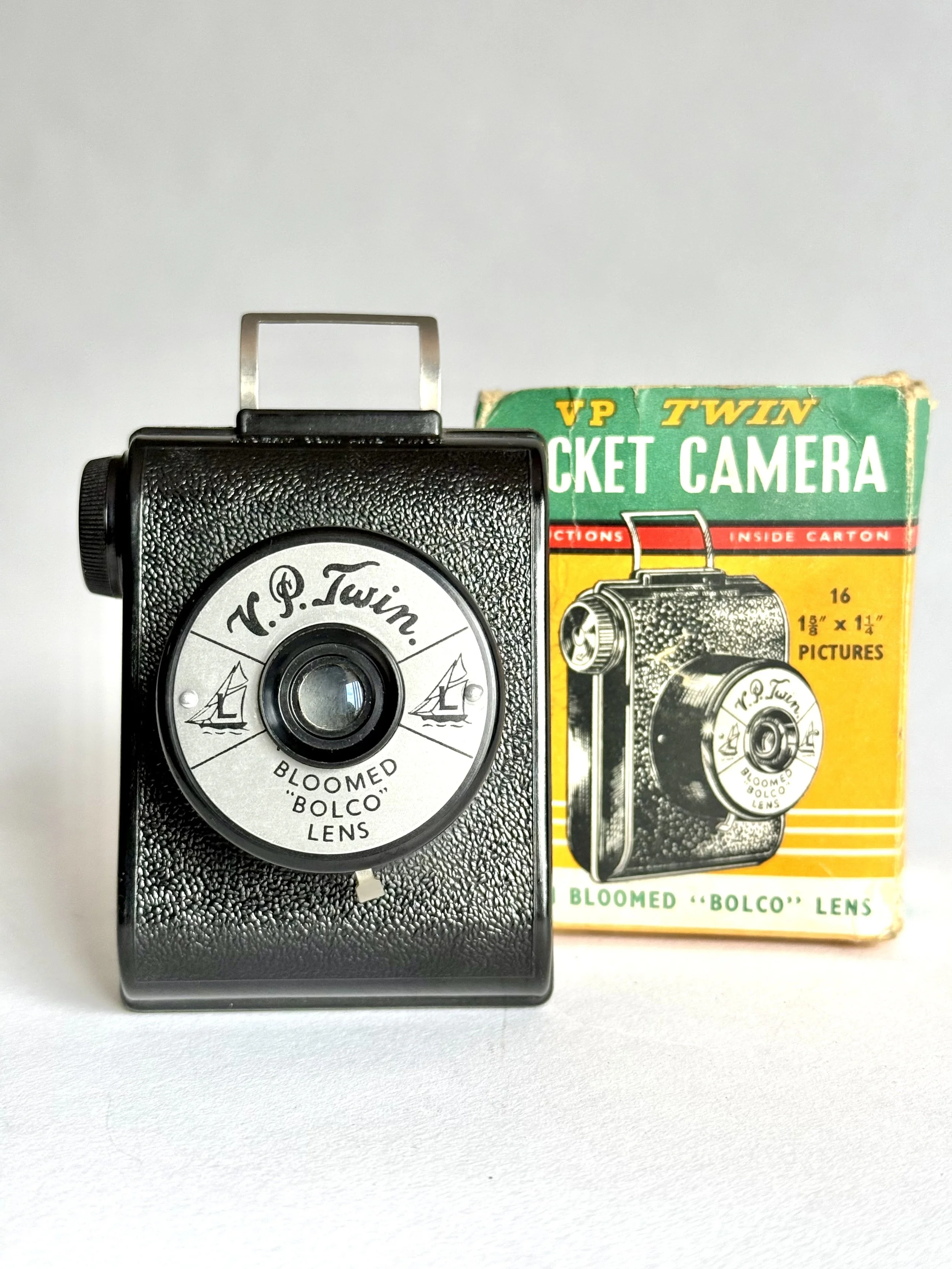 VP Twin Pocket Vintage Camera - Bloomed Bolco Lens, Original Box