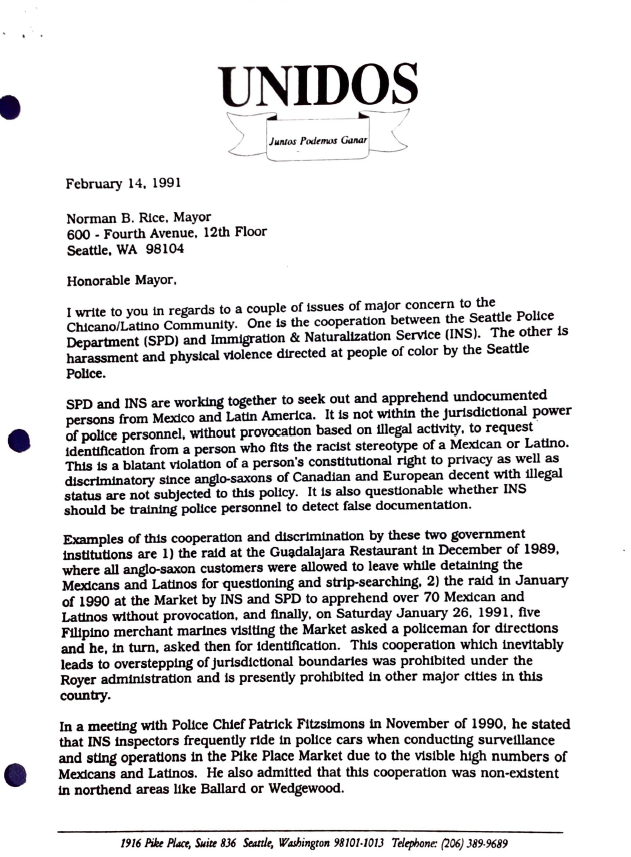 Political Letters — UNIDOS | SNOHOMISH COUNTY