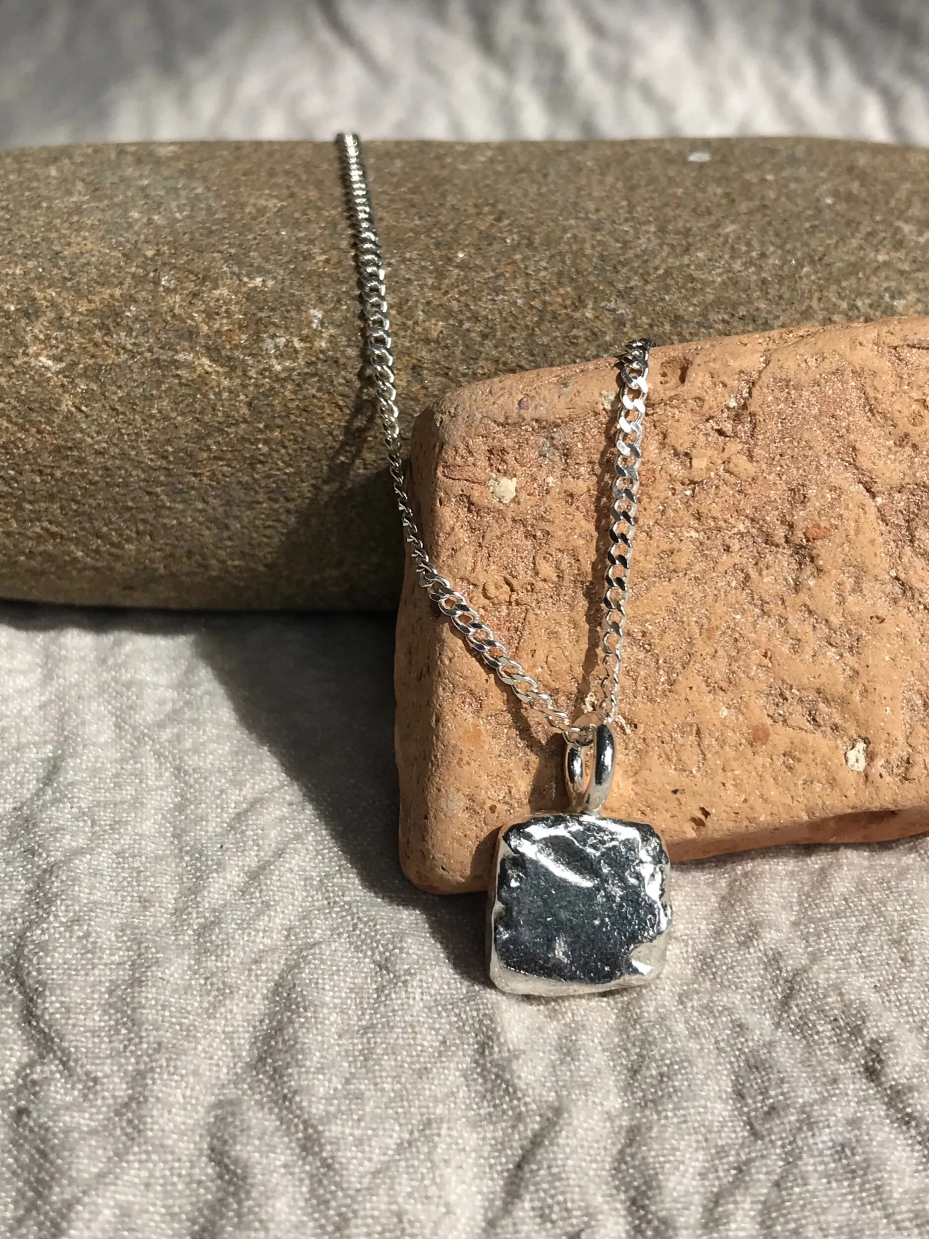 Square shop stone pendant