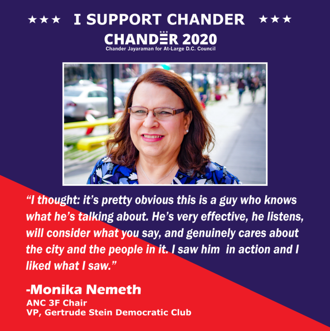 Monika Nemeth, ANC 3F Chair, VP Gertrude Stein Democratic Club