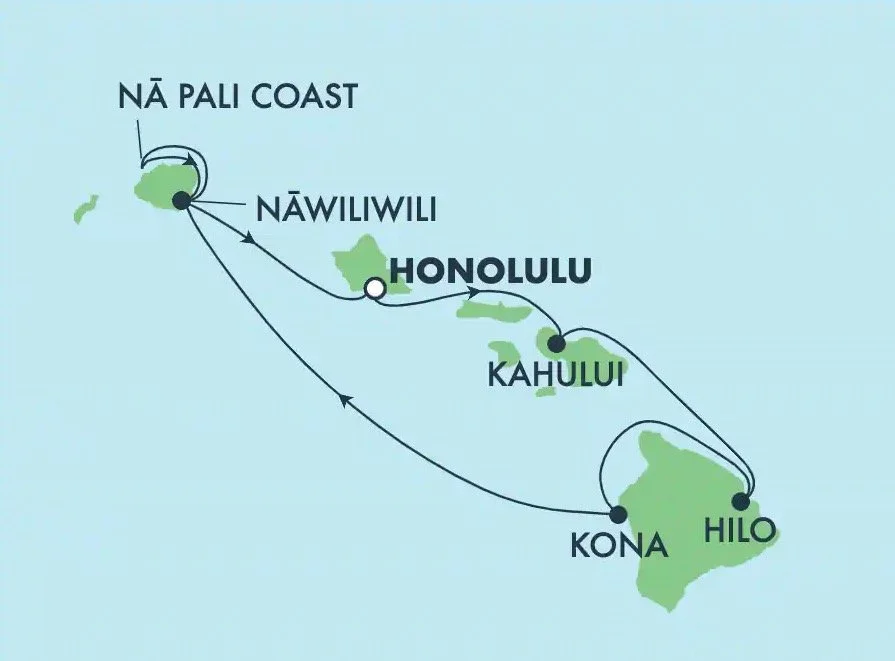NCL Hawaii itinerary map