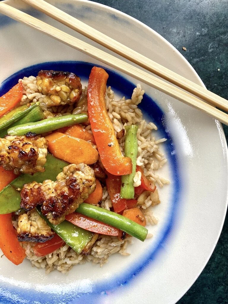 What to Make with Tempeh: Honey-ginger Stir-fry