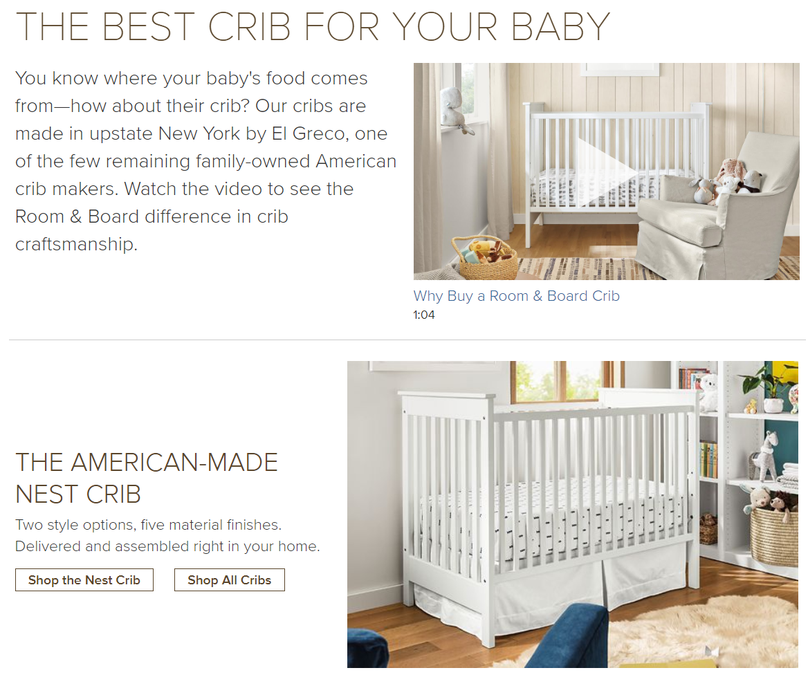 room and board cribs