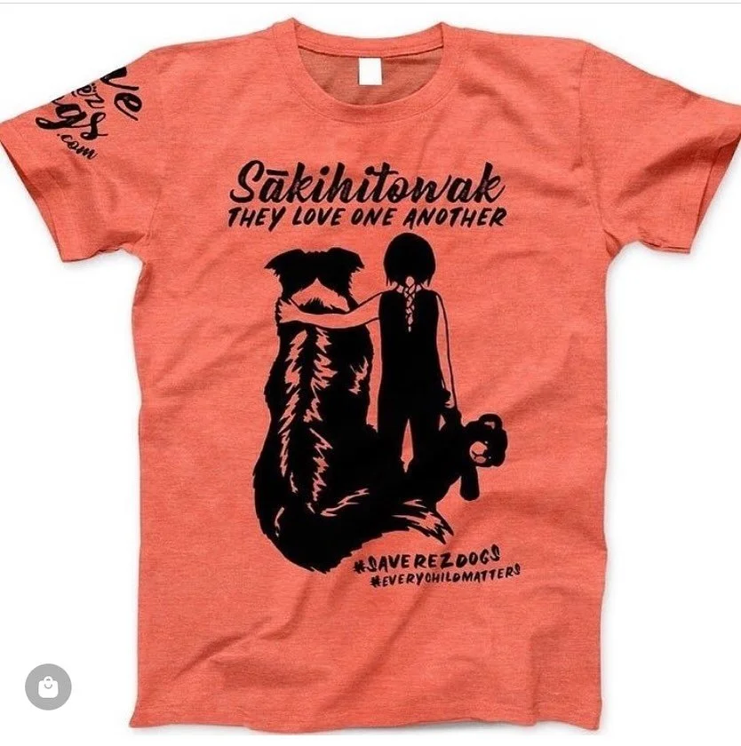 Did you get your Sākihitowak shirt yet?! 🧡
Sākihitowak in nehiyawak translates to, &ldquo;they love one another.&rdquo; 🤎🐾

Sizes: Youth XS-XL (medium sold out)
Adult Small-4XL 

As intergenerational survivors, we will forever honour our residenti