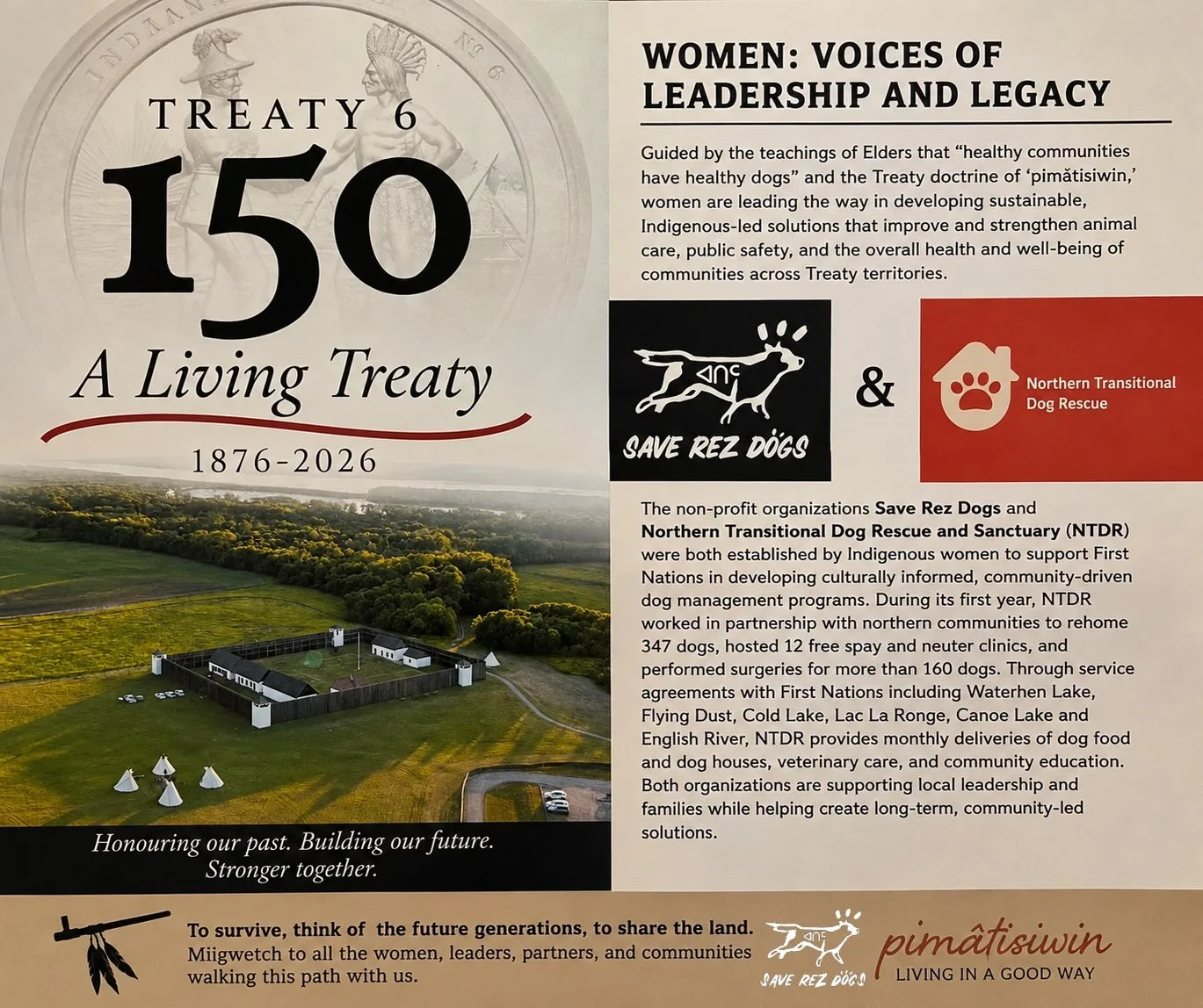 This one means a lot. 🥲🤎 Save Rez Dogs is included in the Treaty 6 150th anniversary publication, &ldquo;A Living Treaty, alongside Northern Transitional Dog Rescue under Women: Voices of Leadership and Legacy.&rdquo; 

My late Mom&rsquo;s side is 