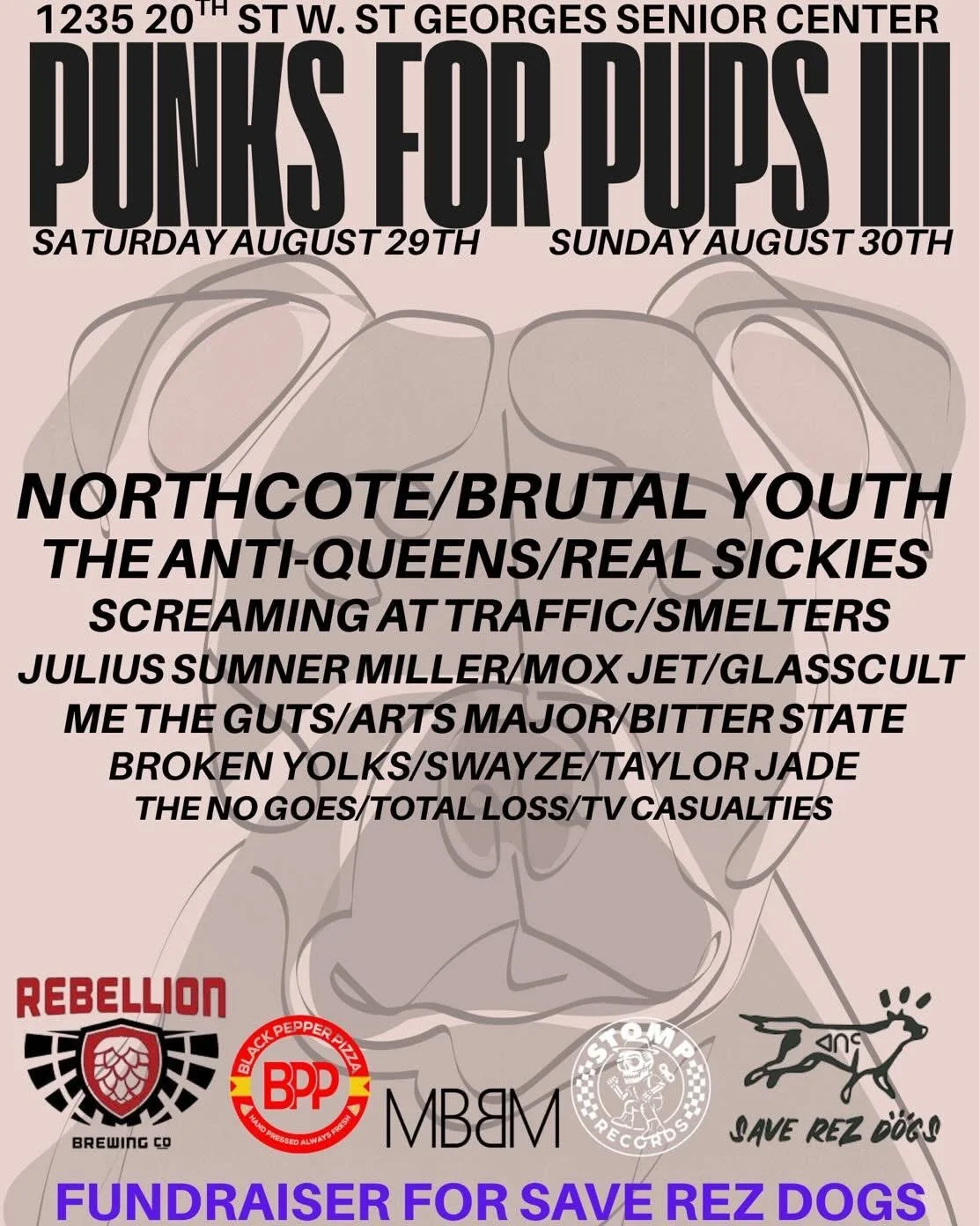 PUNKS FOR PUPS III 🖤🤘🏽🐾
Such a fun weekend of loud music, cool people and good energy. Me trying punk, -> &ldquo;the bands absolutely ripped&rdquo;, 
different sounds, personalities and energy with every set, but the whole weekend had this ver