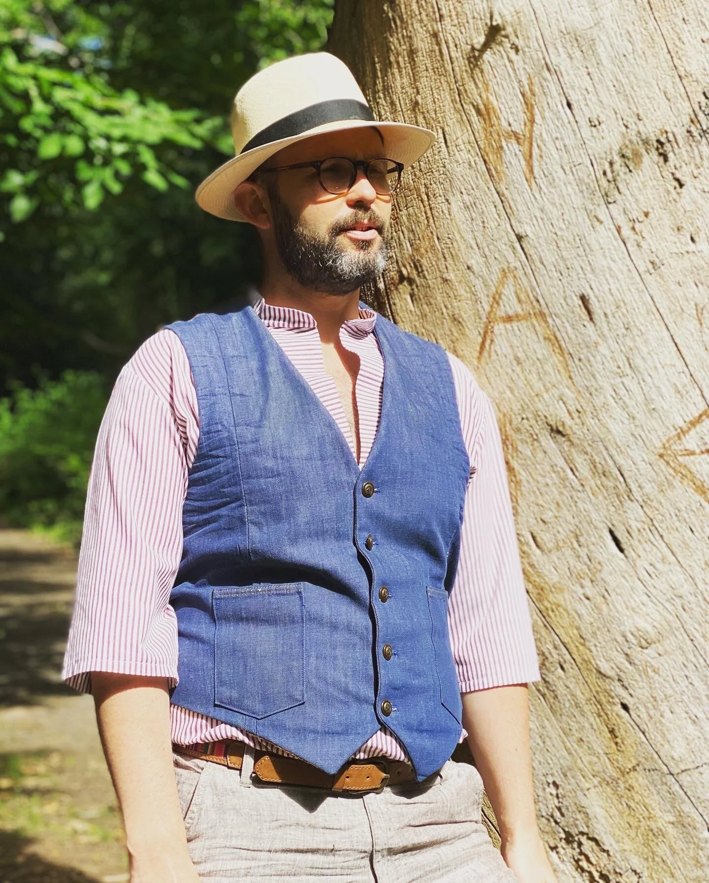 Wearing my folding Panama Hat, the same style the Doctor wore