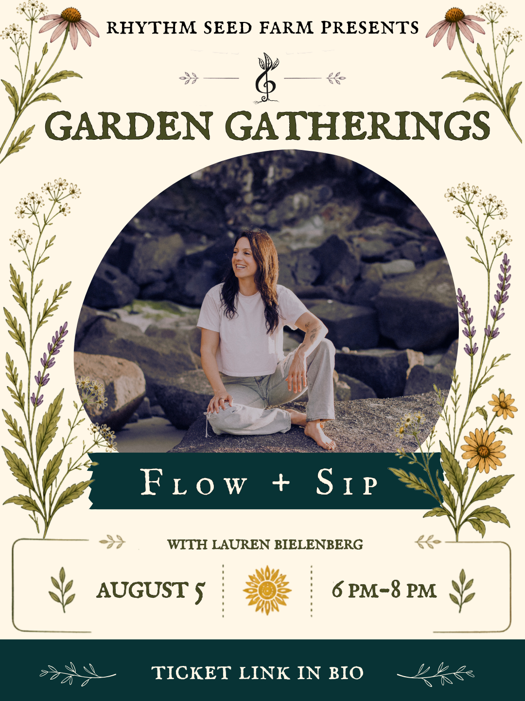 Flow + Sip at Rhythm Seed Farm