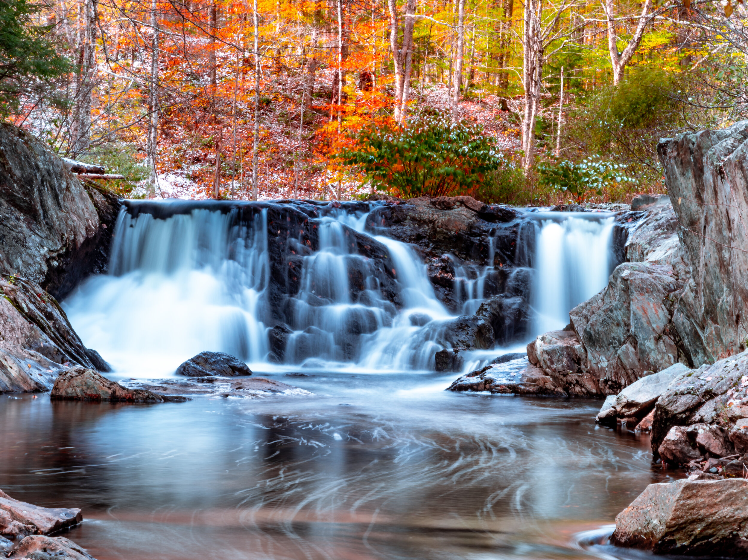 Long Exposure Waterfall in Fall