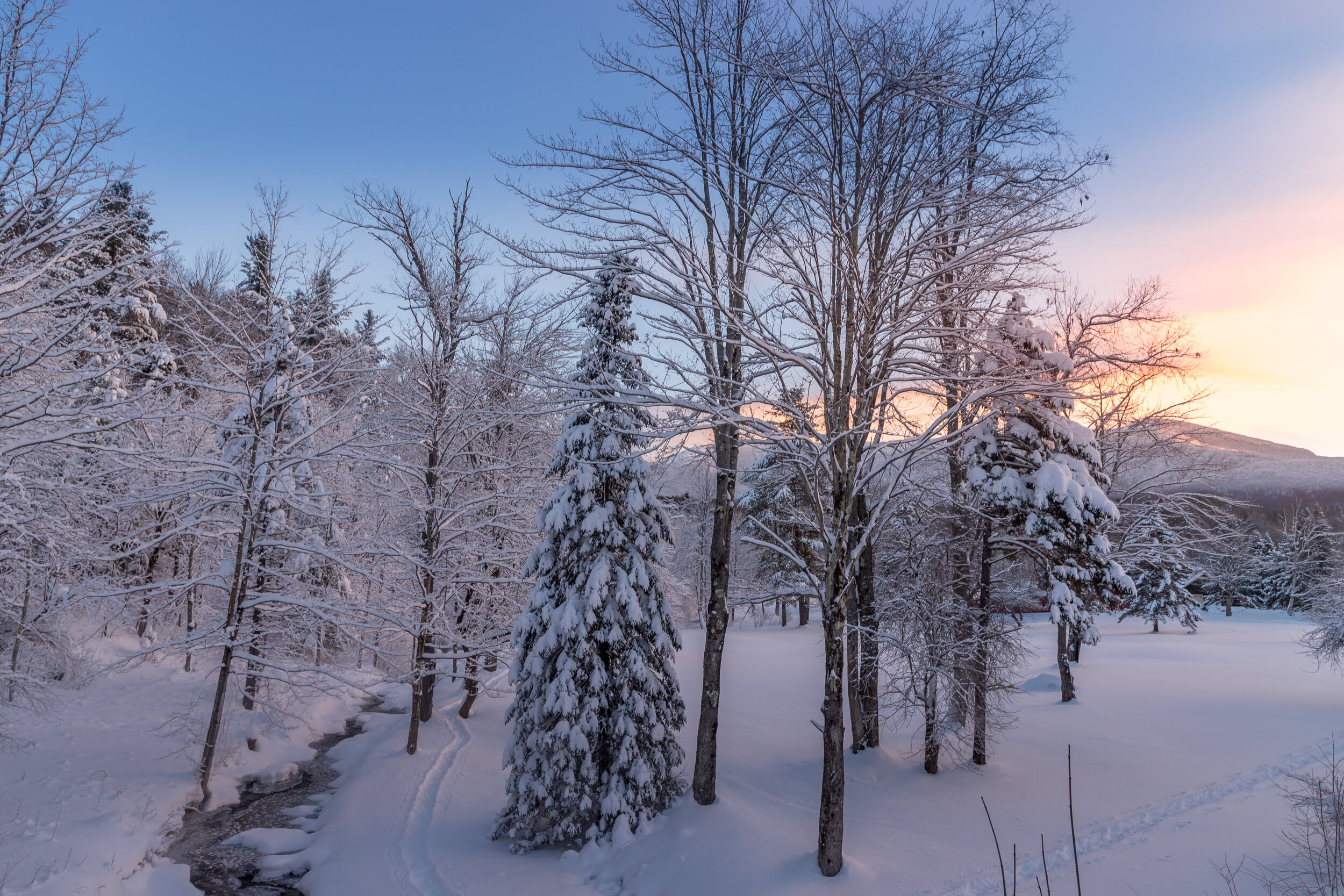 Snowy Sunrise in Vermont