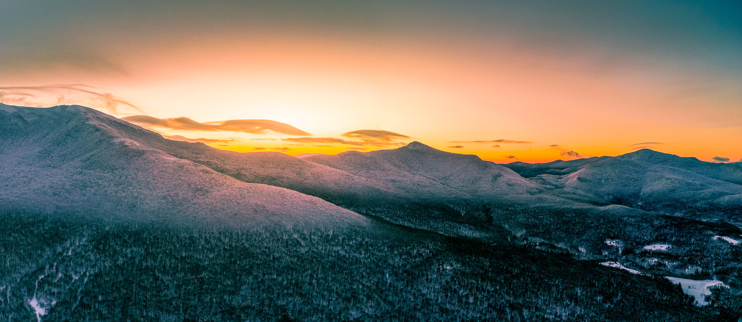 Mount Mansfield on a winter sunrise