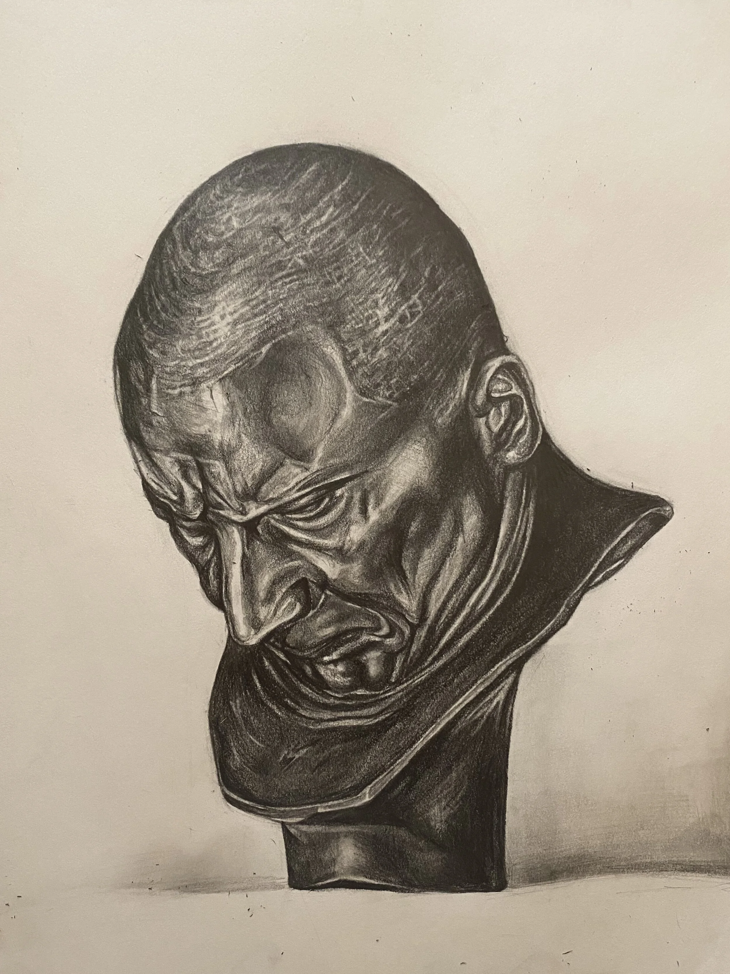 Drawing of Bust, Graphite on Paper, Spring 2021