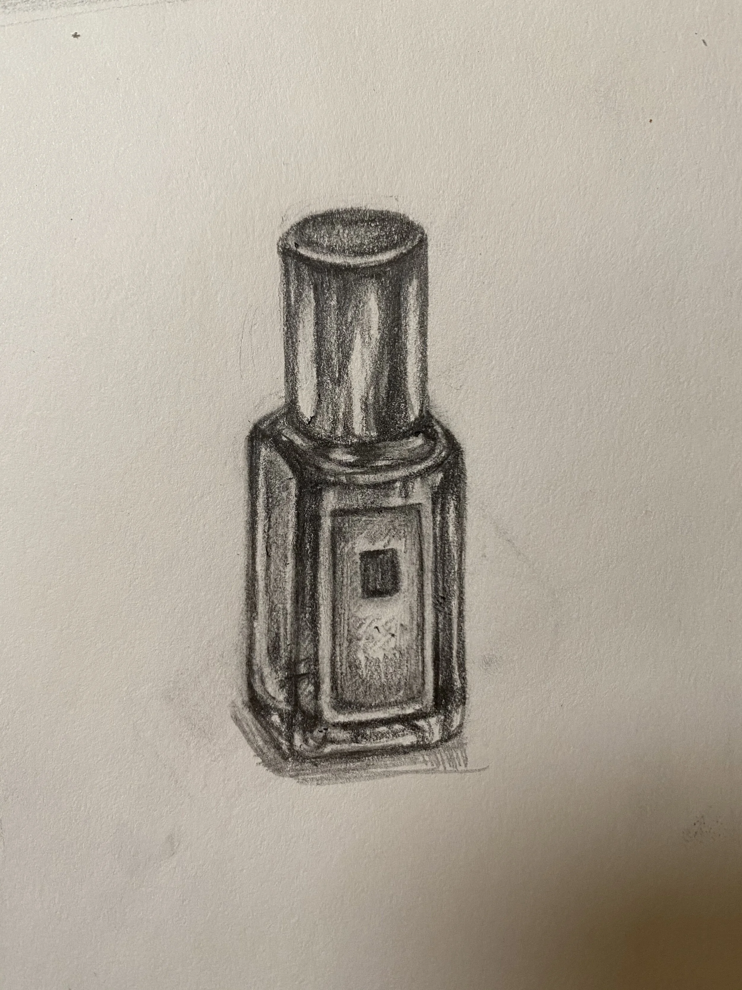 Sketch of Perfume Bottle, Graphite on Paper, Spring 2021