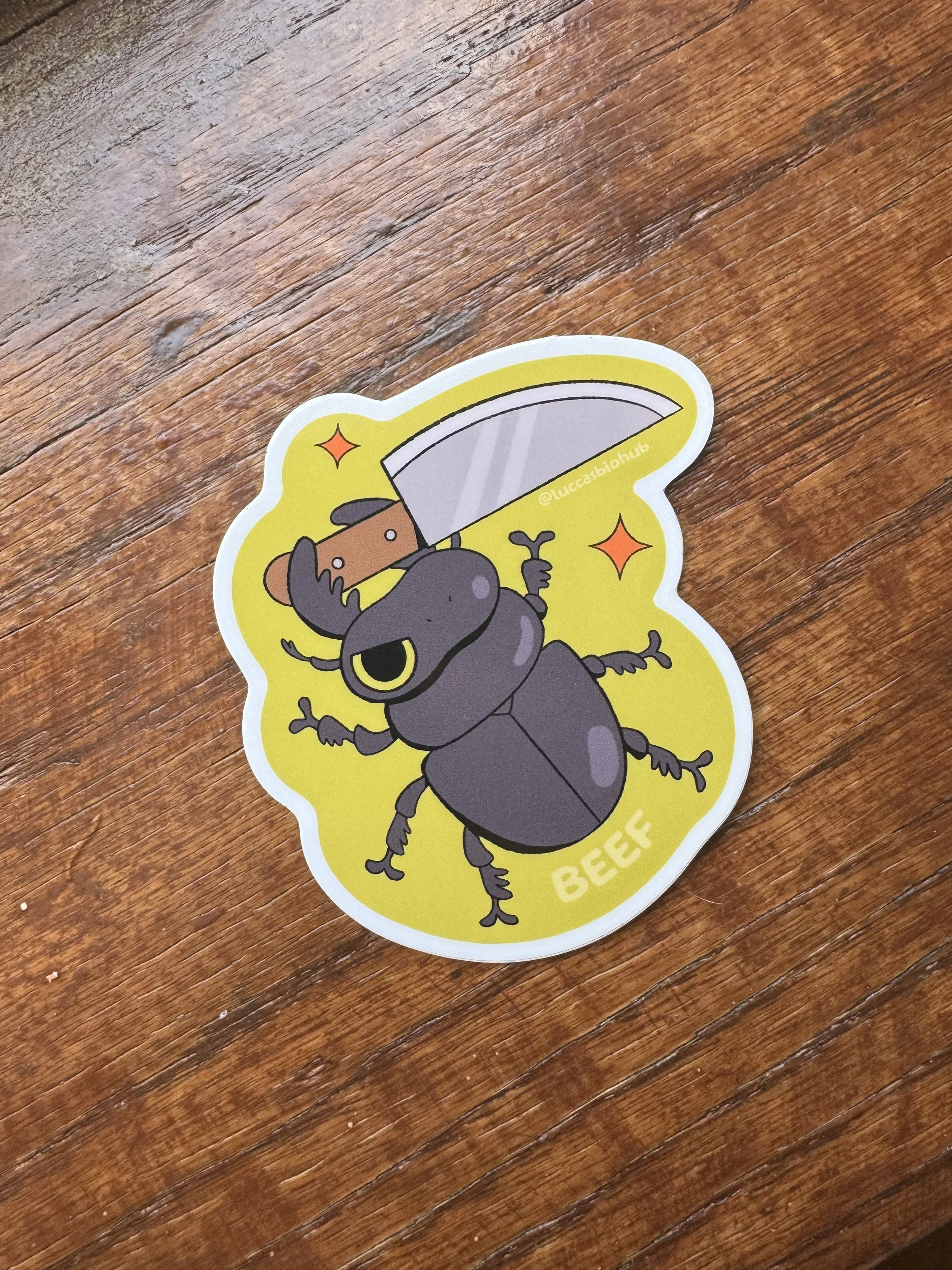 Beef sticker. "Knife beef"