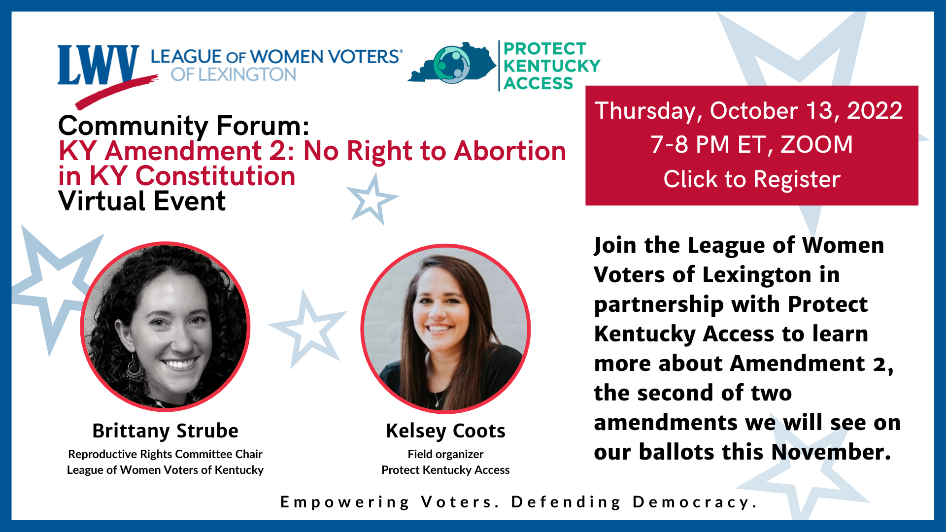 LWV Community forum KY Amendment 2 No Right to Abortion in KY