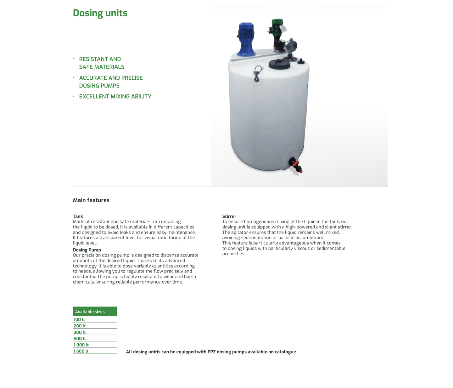 FPZ Dosing Units metering pump brochure