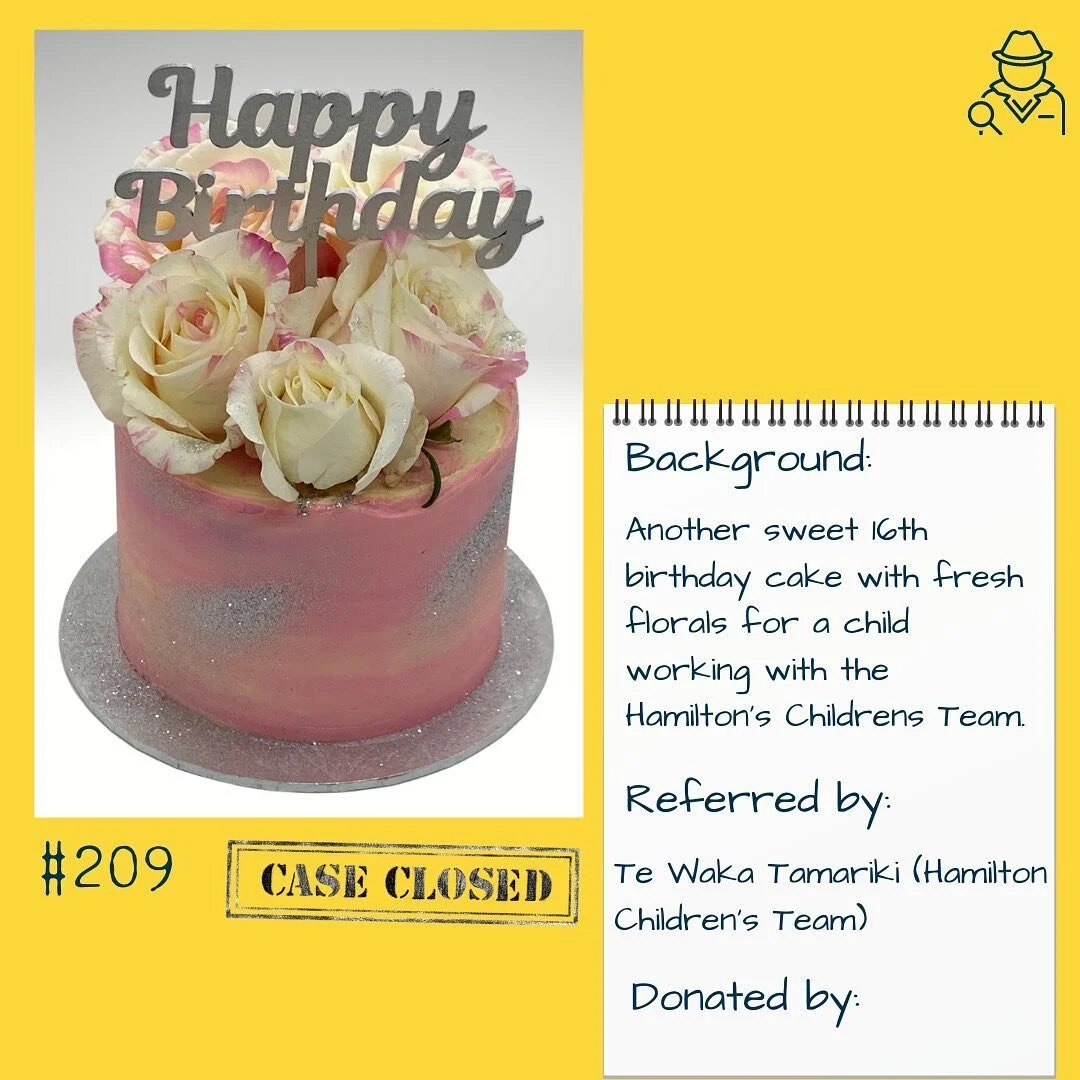 Case closed #209 - Sweet 16. This pretty number was for a sweet 16th for a young lady working with Te Waka Tamariki (Hamilton Children's Team). Some pretty white and pink roses and a touch of silver for a special birthday (every birthday is special). 
.
.
Cake Details - 6" Chocolate cake with American buttercream, topper from @tinkieltd, Roses from @countdown 
⁣