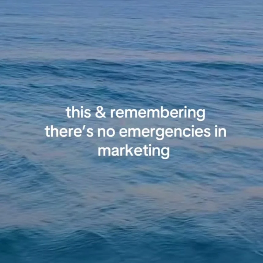 The only true marketing emergency is running out of coffee.