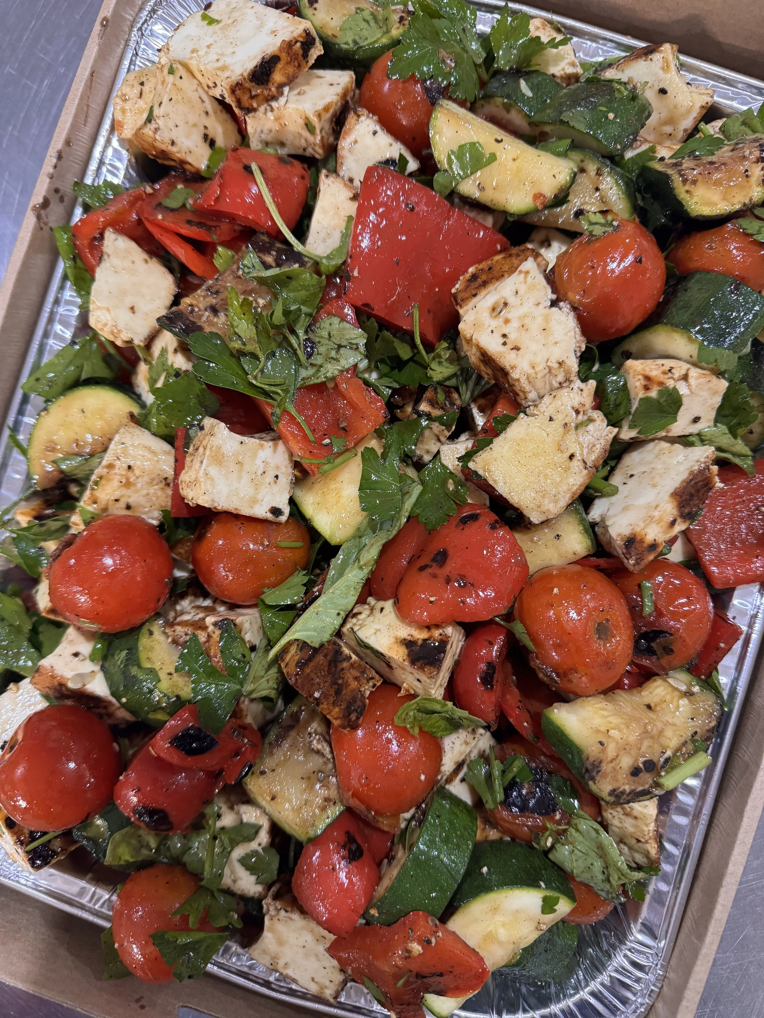 Grilled Halloumi + Roasted Vegetable Salad