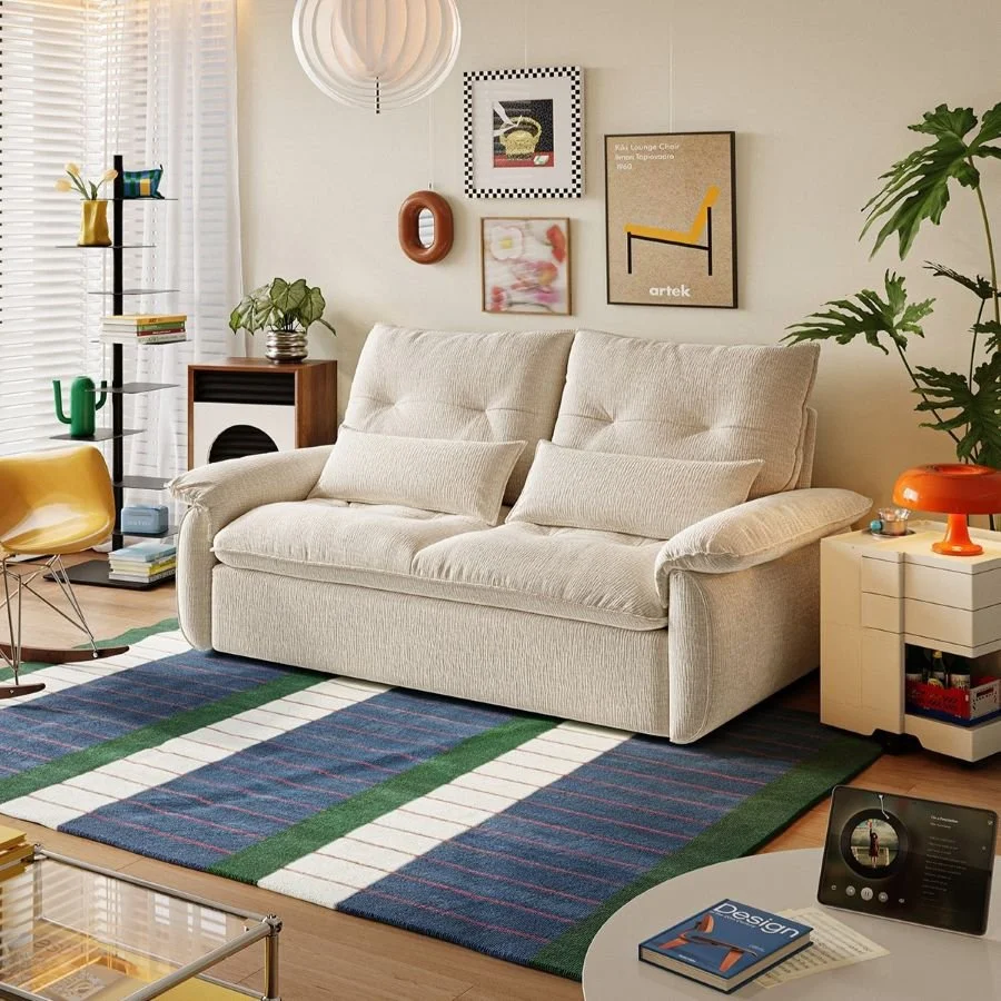 Cozy Nest Two Seater Sofa Bed Beige