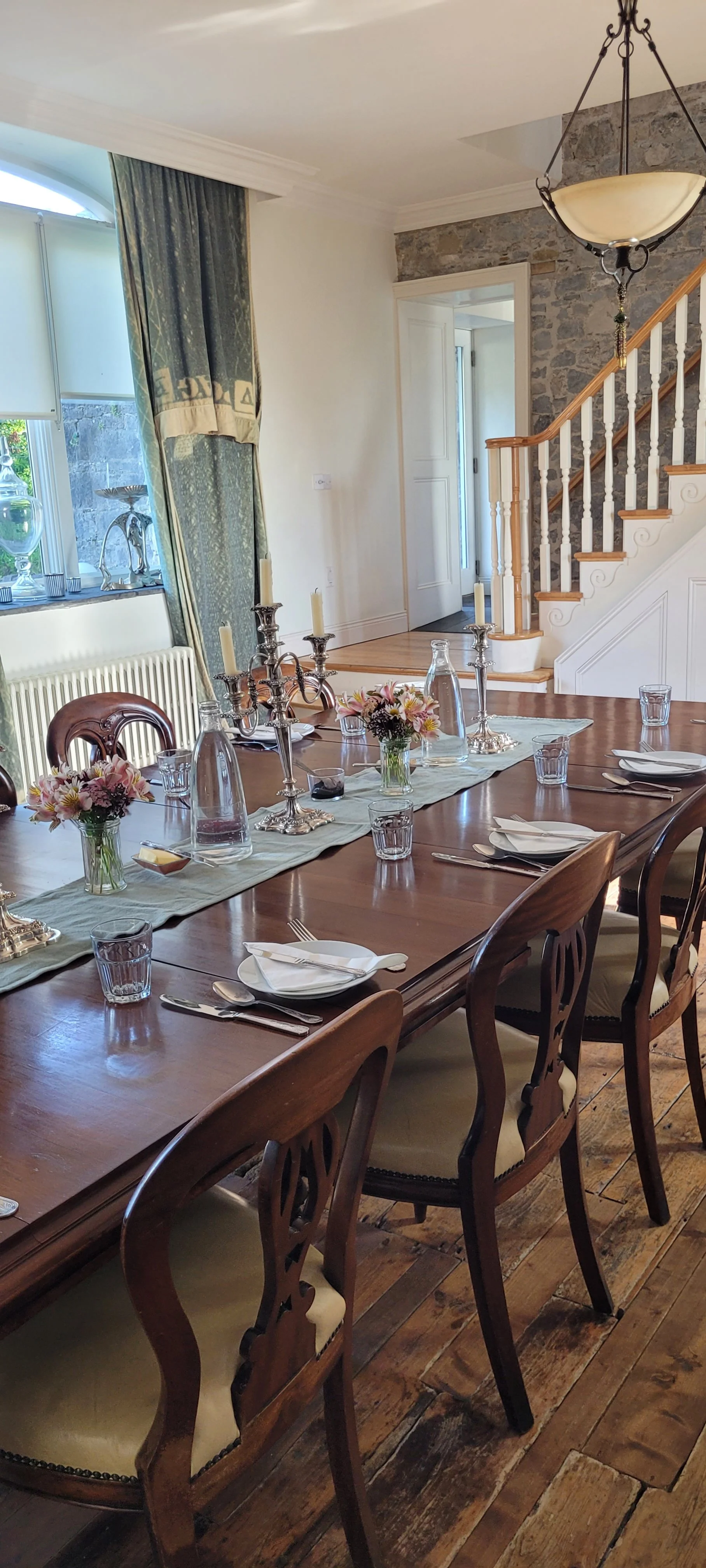 Dining table at Springfield Castle