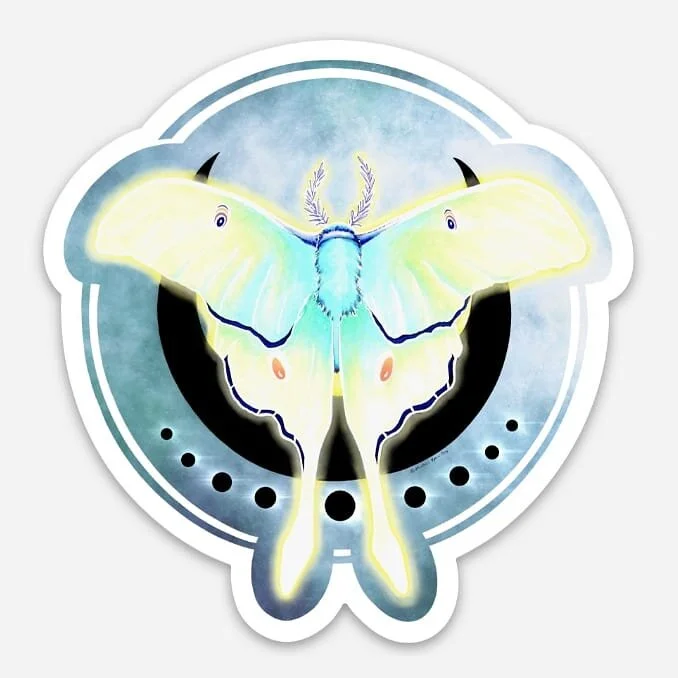Lunar Moth Vinyl Sticker