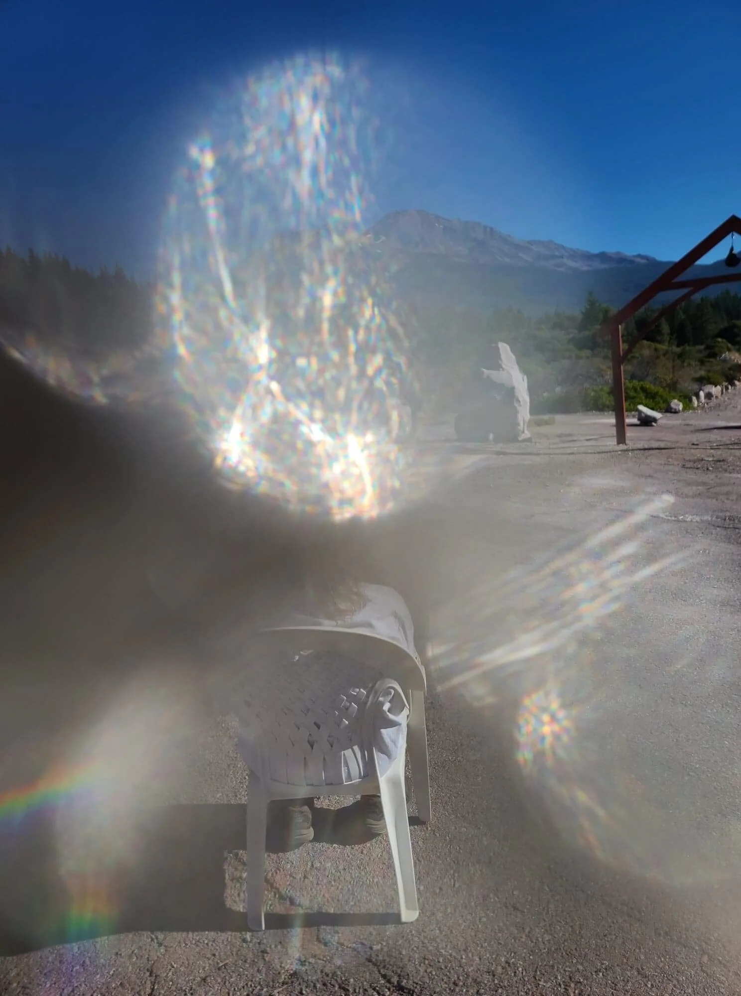 A paranormal photo of Shalomar chanting in the circle of the mandalaPhoto taken by Ilima