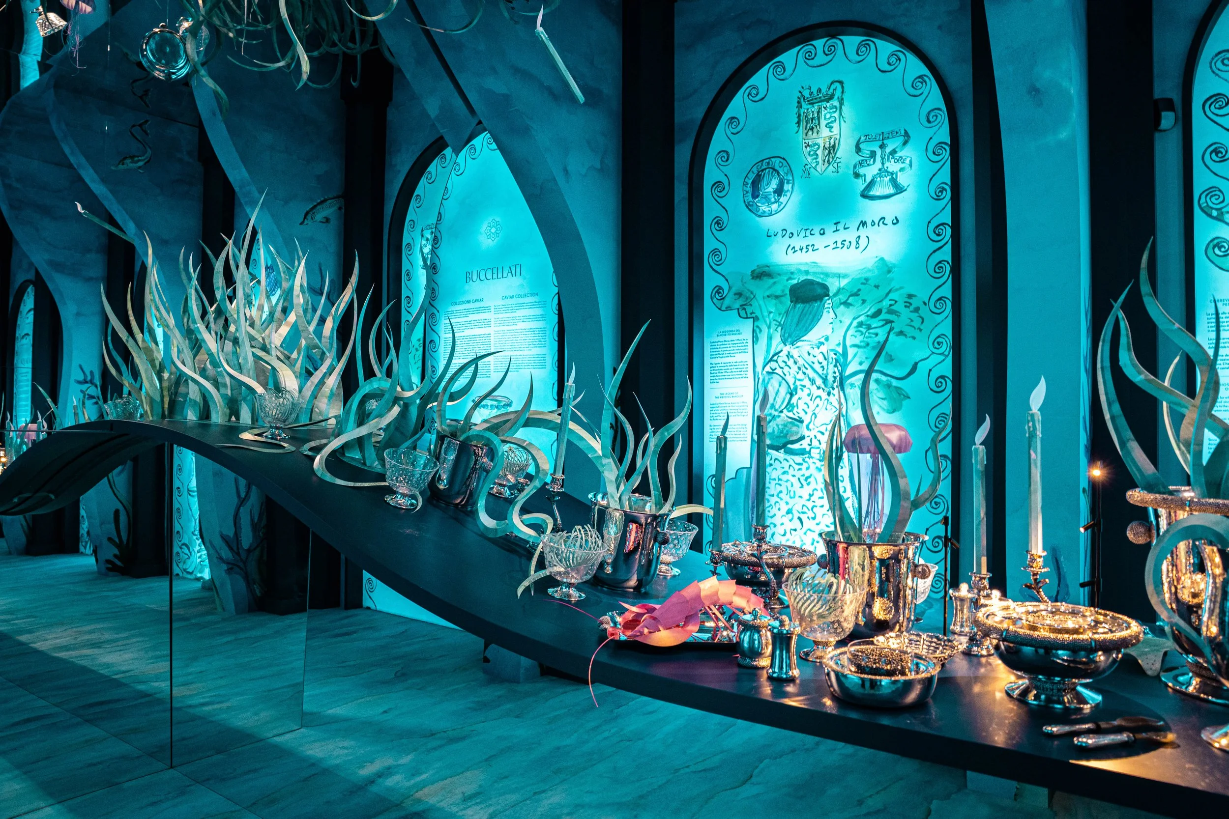 Paper installation created for Buccellati Aquae Mirabiles during Milan Design Week 2026